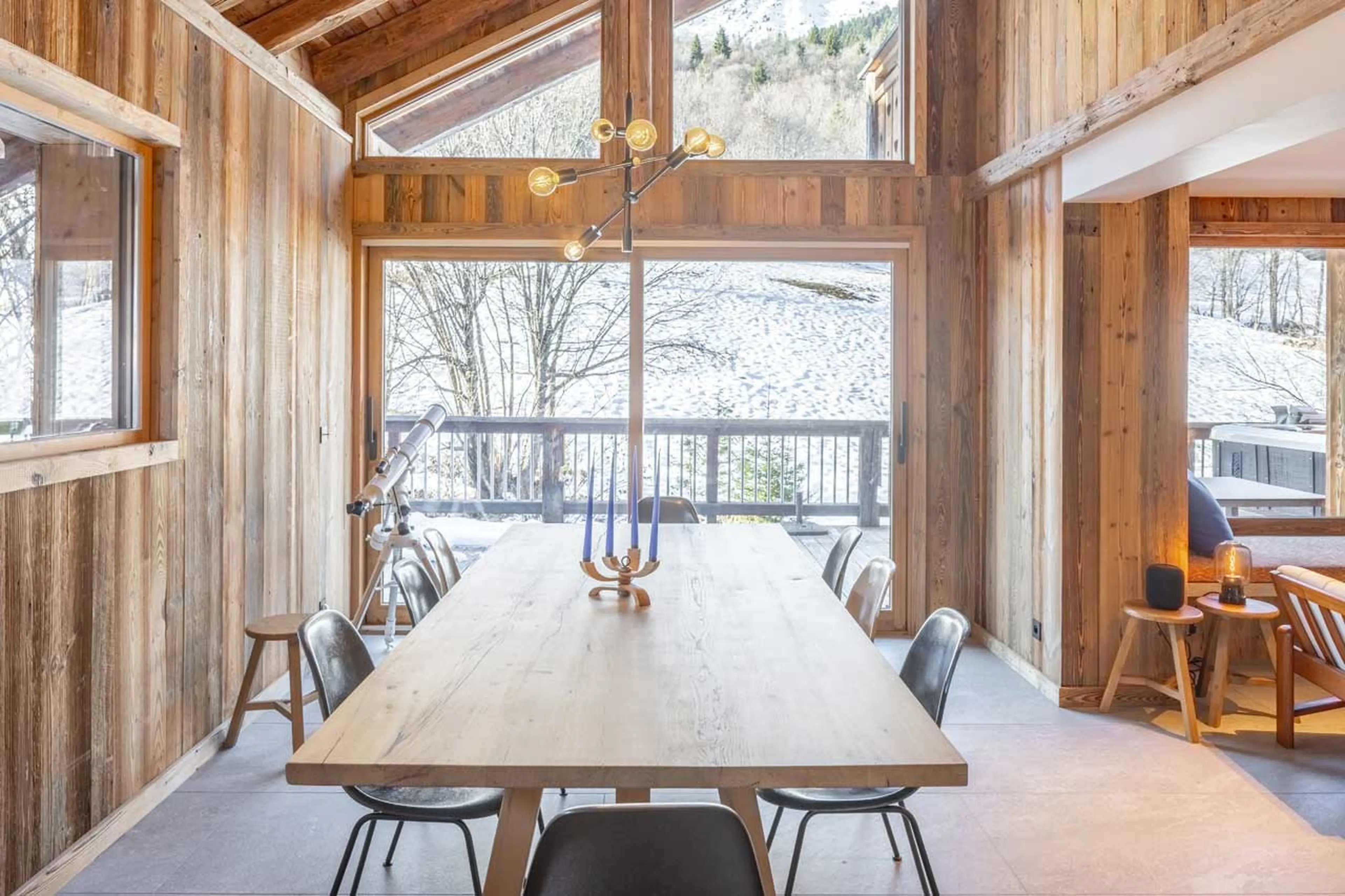 Dining area at Chalet L'Orchidée in Meribel