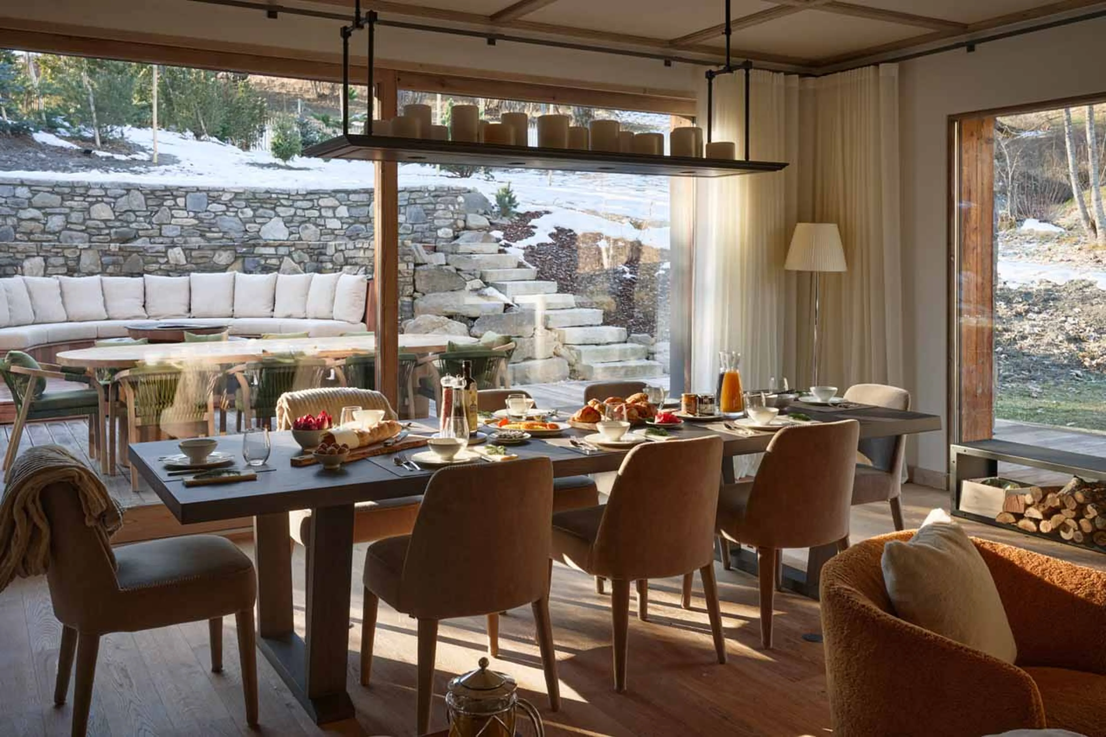 Dining area at Chalet L'Oree in Meribel