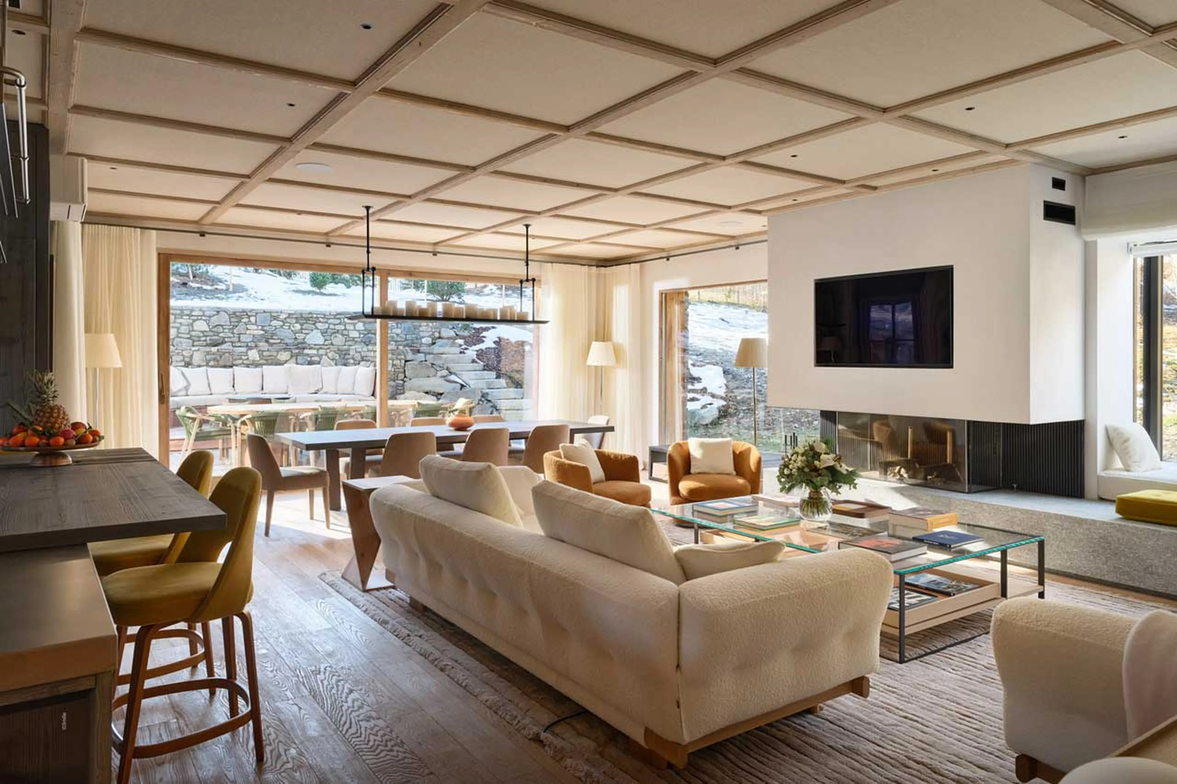 Living area at Chalet L'Oree in Meribel