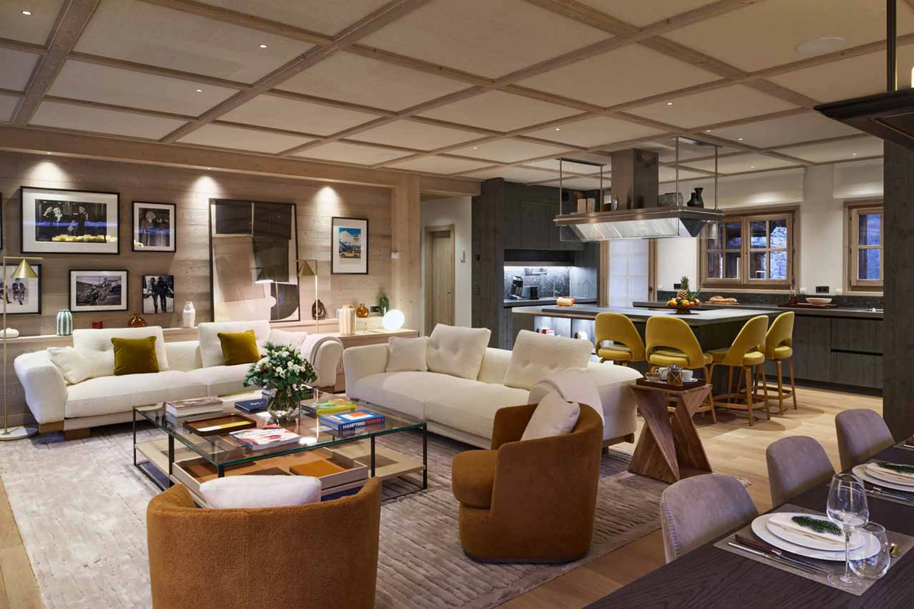 Living area layout at Chalet L'Oree in Meribel