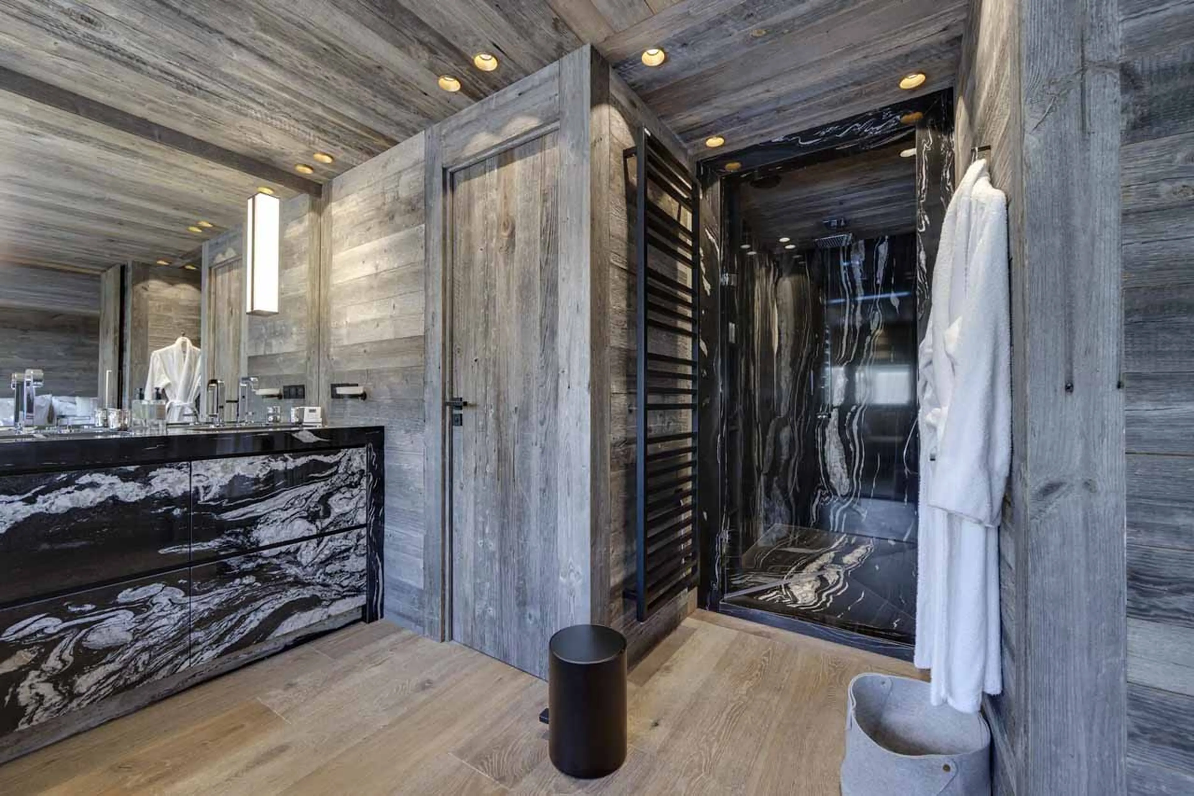 Bedroom 1 en-suite shower at Chalet L'Ours Blanc in Val d'Isere