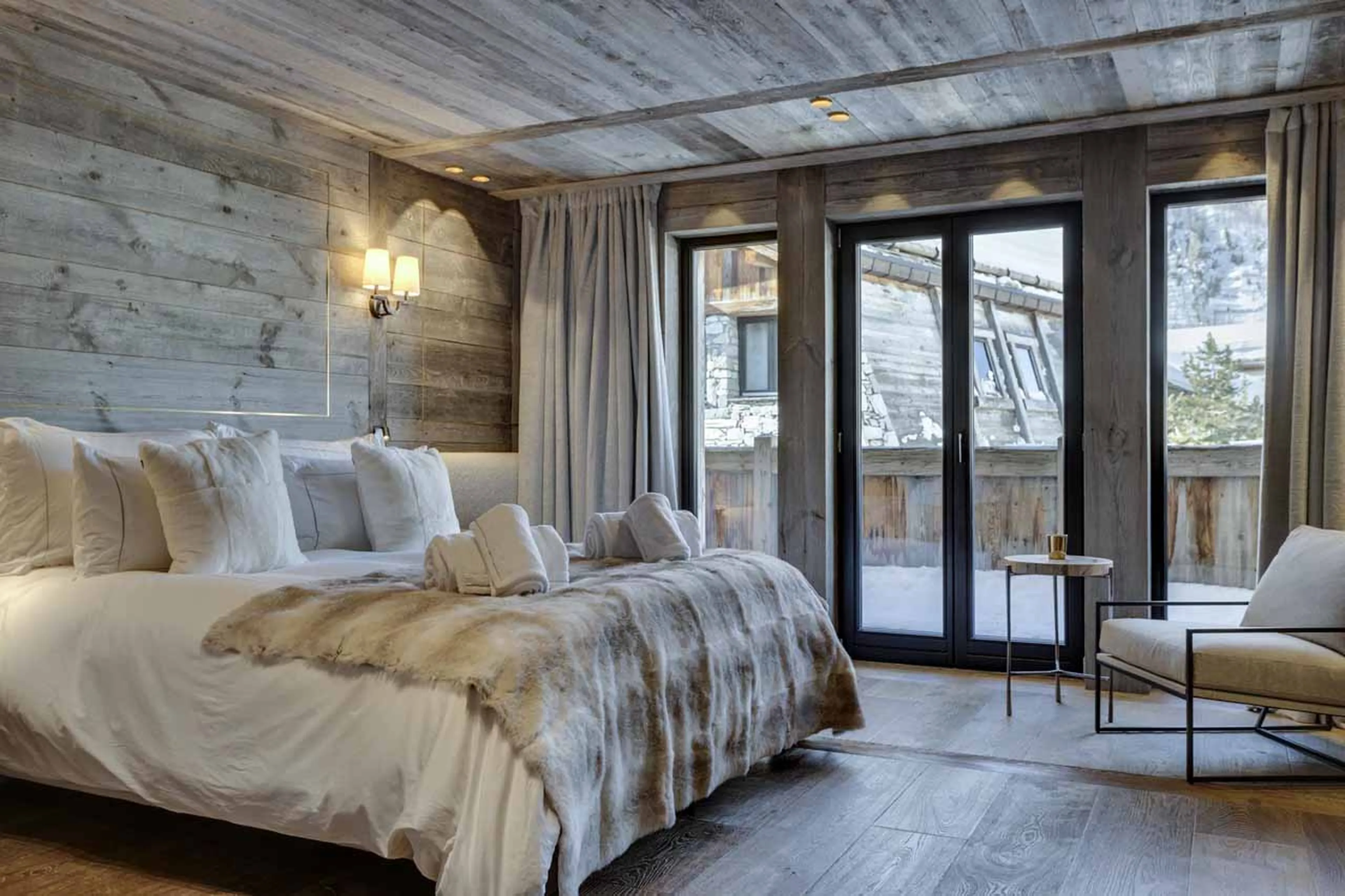 Bedroom 1 terrace at Chalet L'Ours Blanc in Val d'Isere