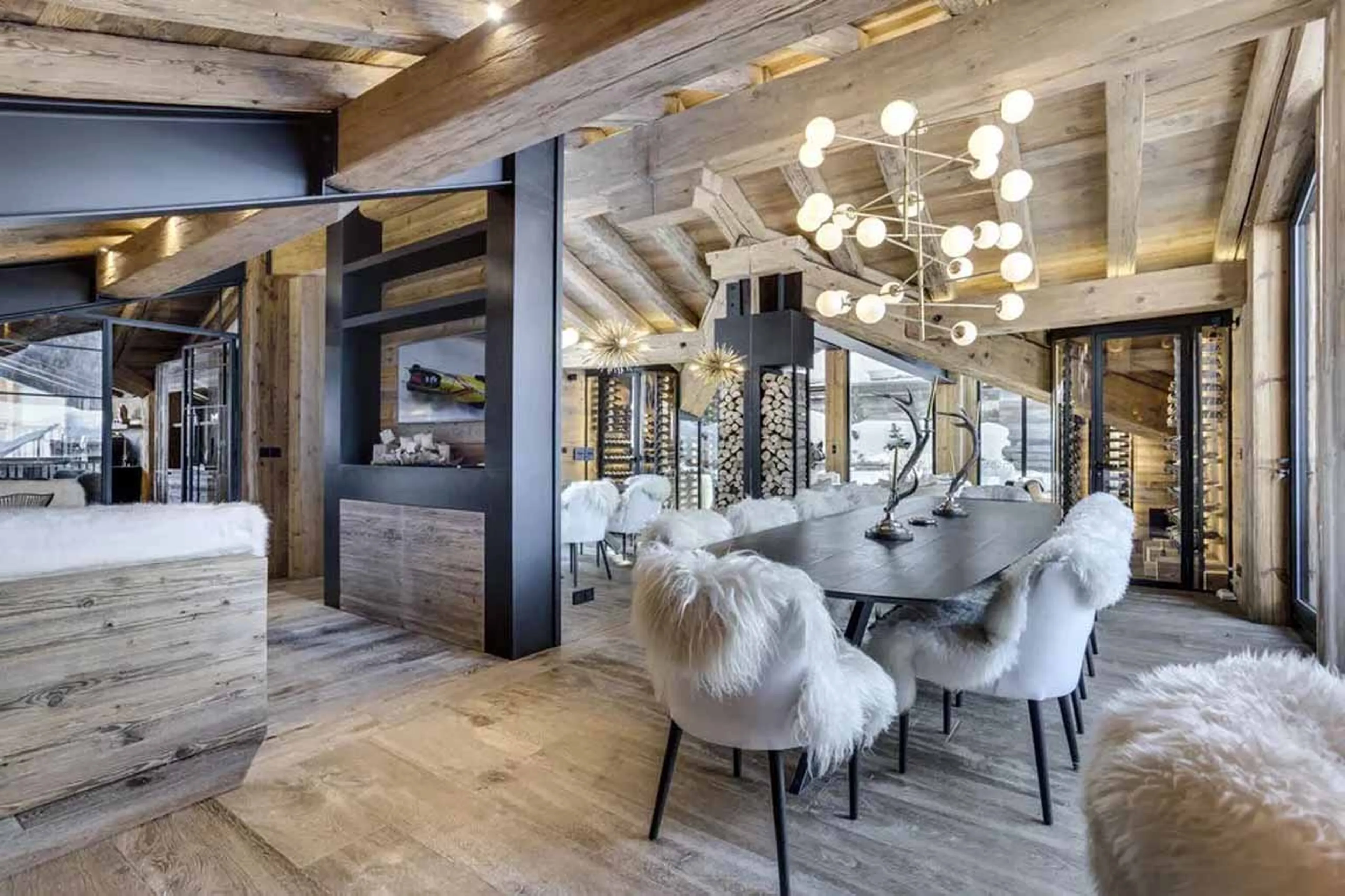 Dining area at Chalet L'Ours Blanc in Val d'Isere