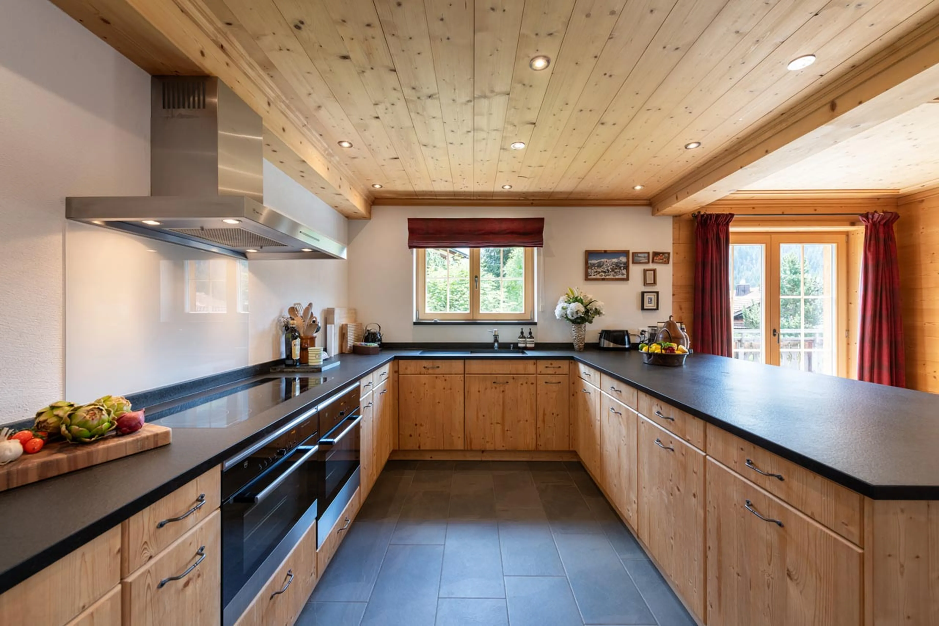 Kitchen at Chalet Leugisland in Klosters