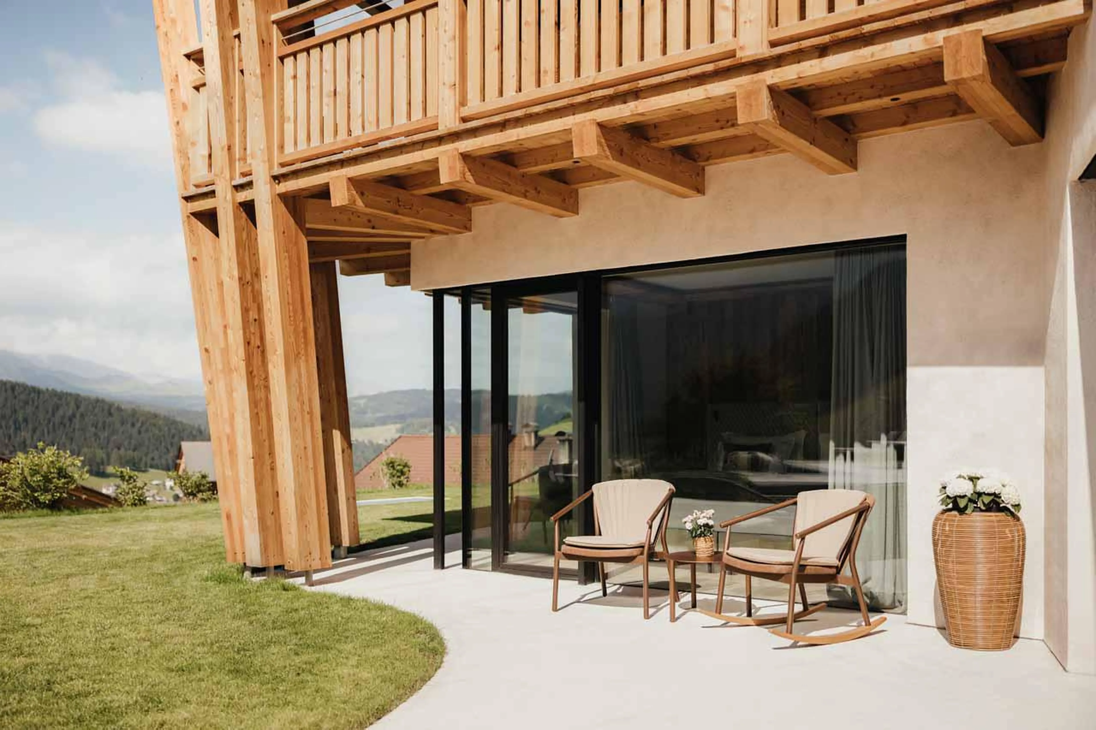 Terrace at Chalet Lum d'Or in Val Gardena