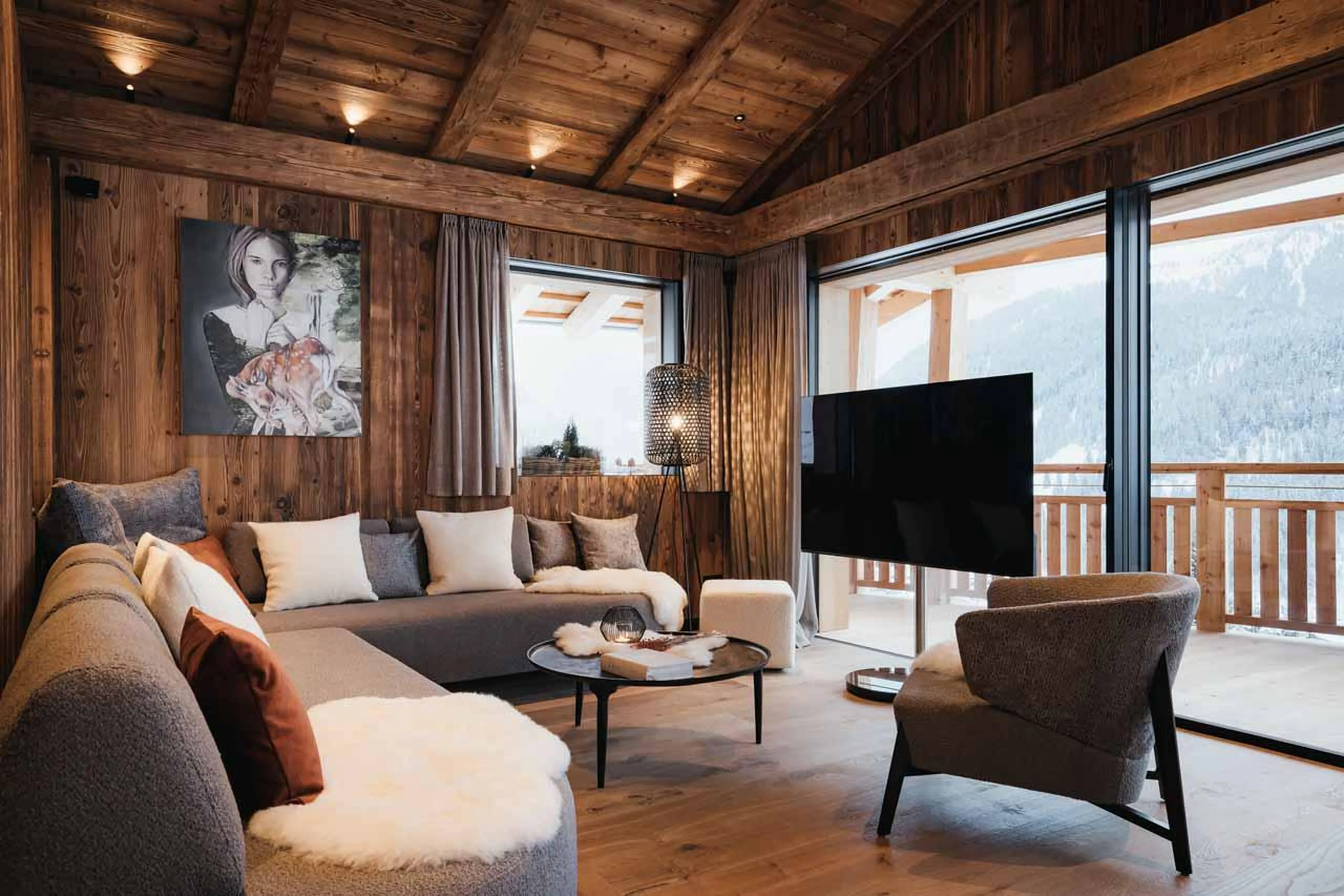 Living area at Chalet Lum d'Or in Val Gardena