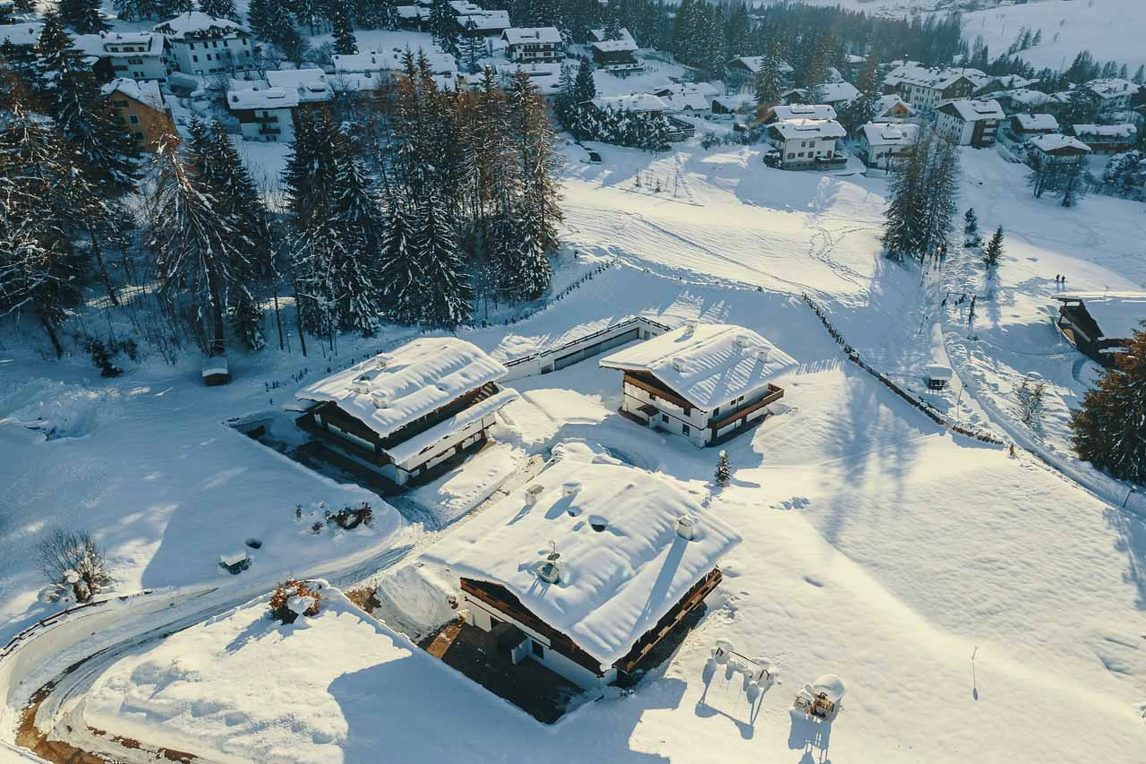 Drone image of Chalet LV | 02 in Cortina in winter