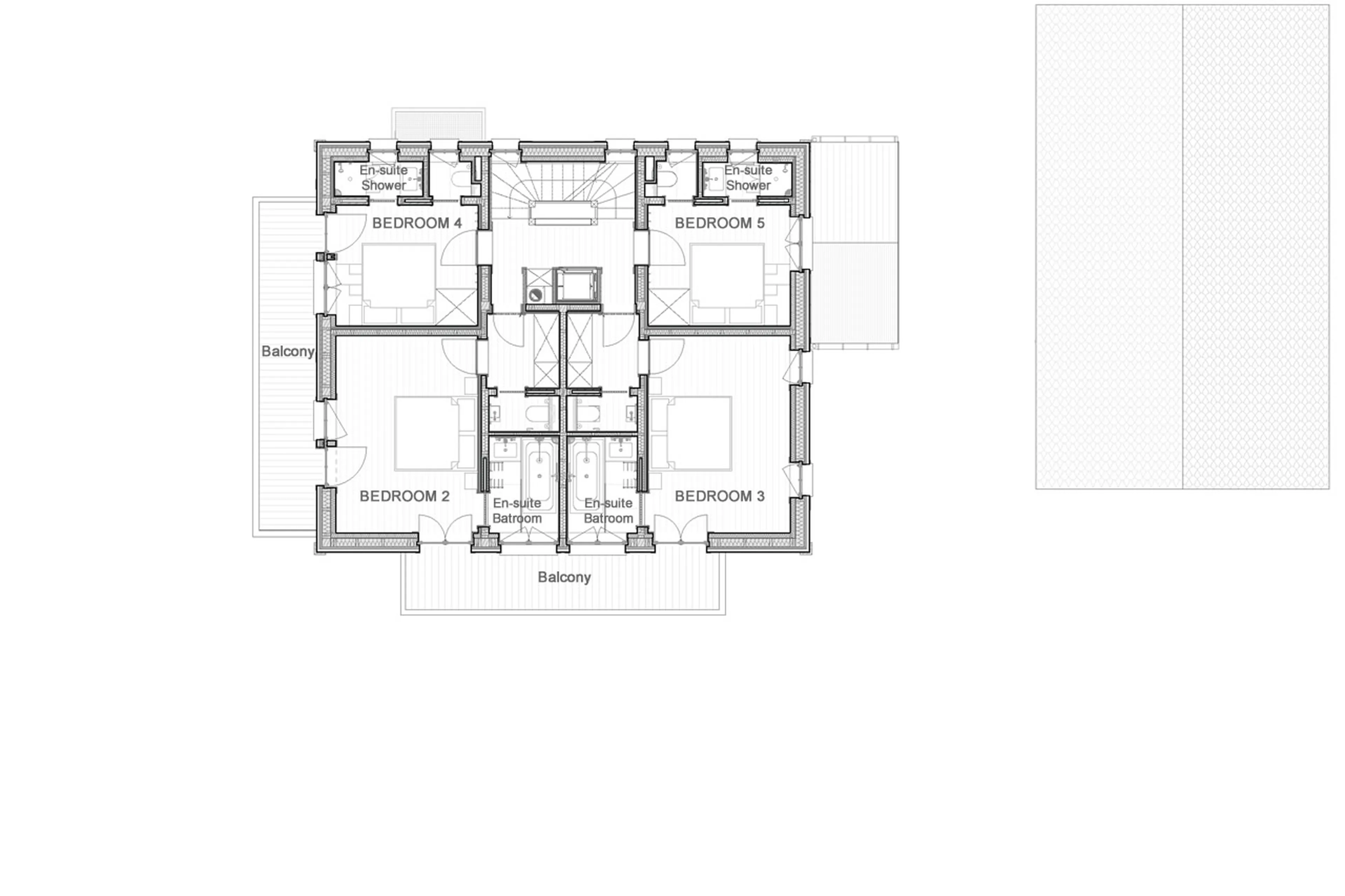 Level 1 floor plan of Chalet Lycka in Saas Fee