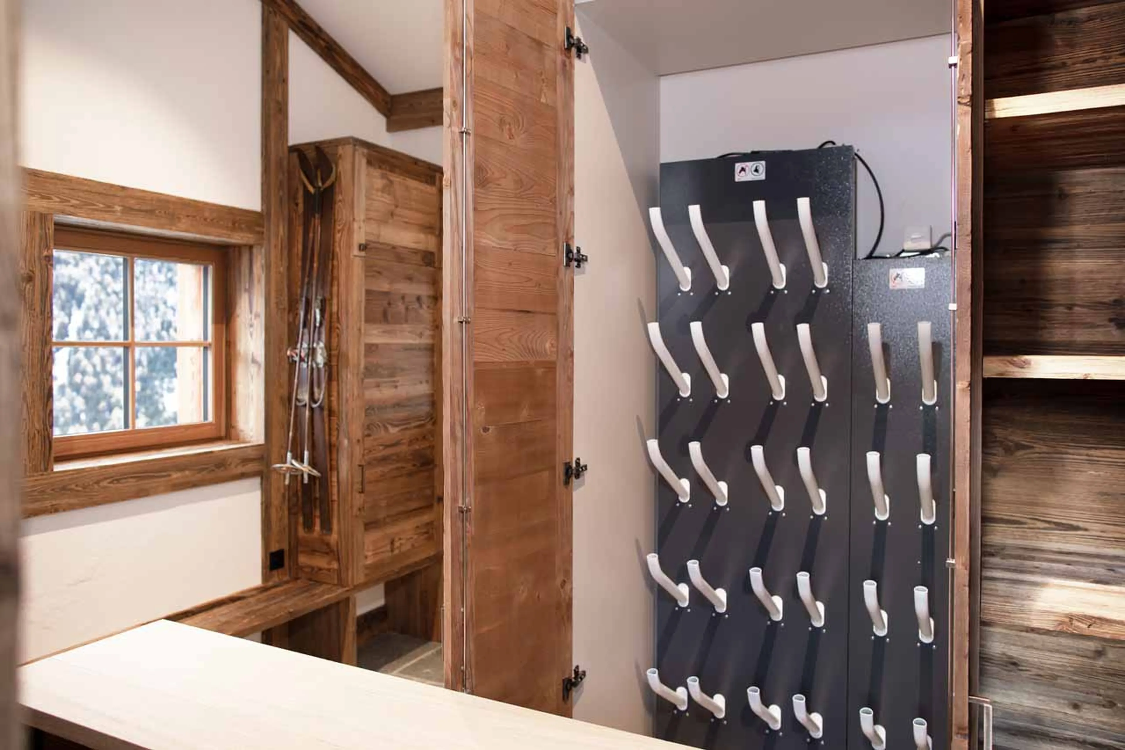 Ski room at Chalet Lycka in Saas Fee