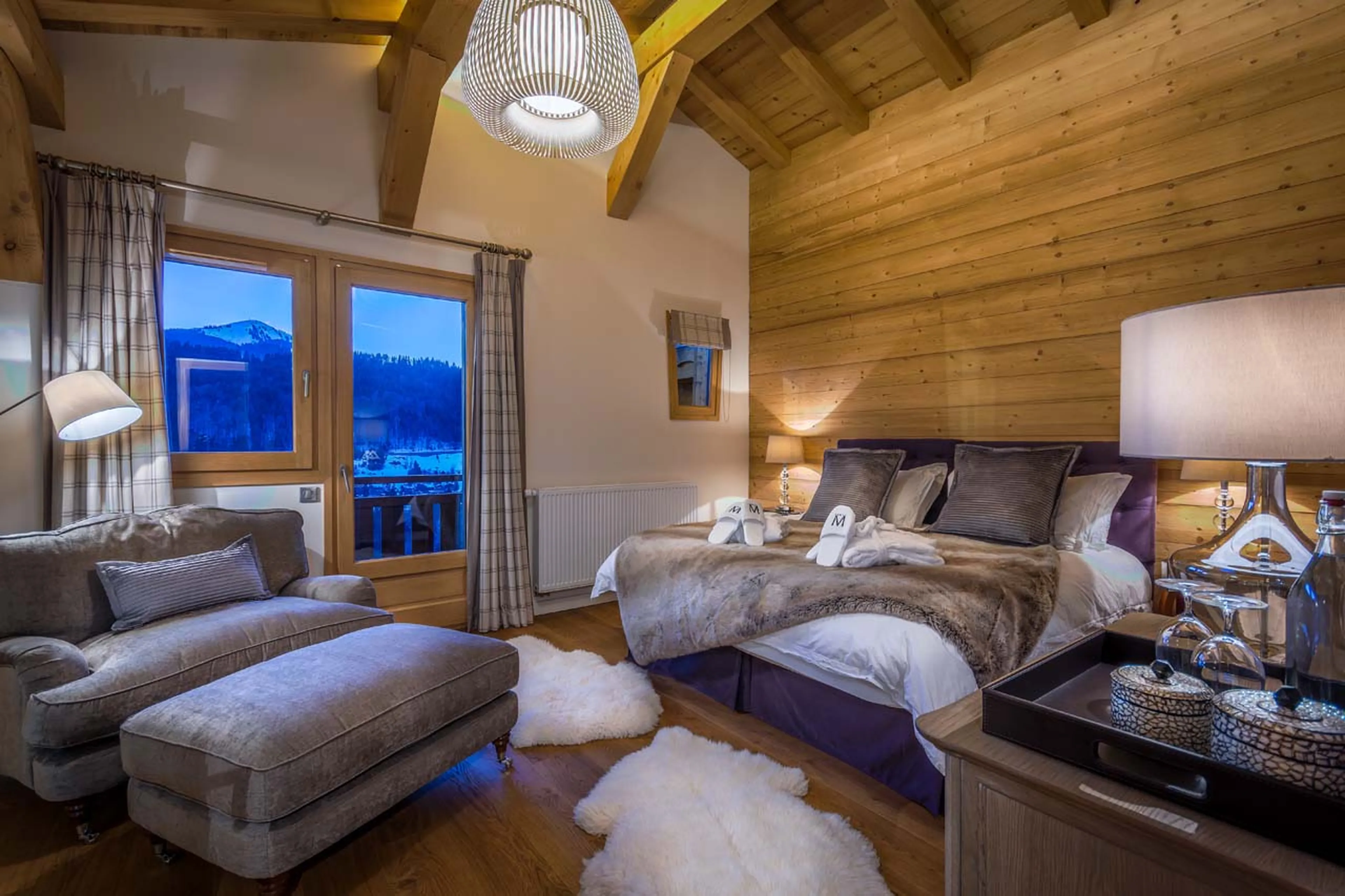 Bedroom one at Chalet M in Morzine