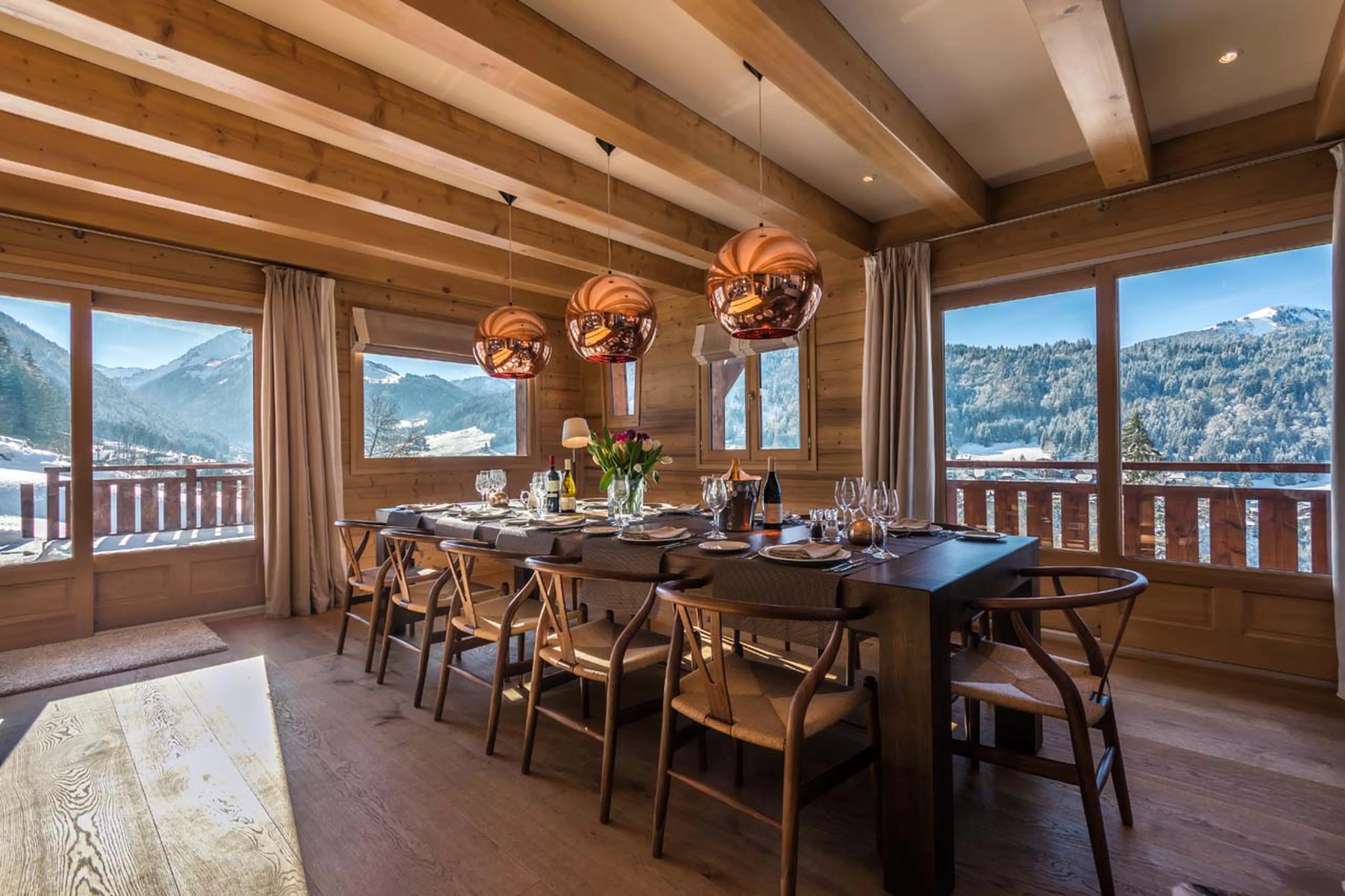 Dining area at Chalet M in Morzine