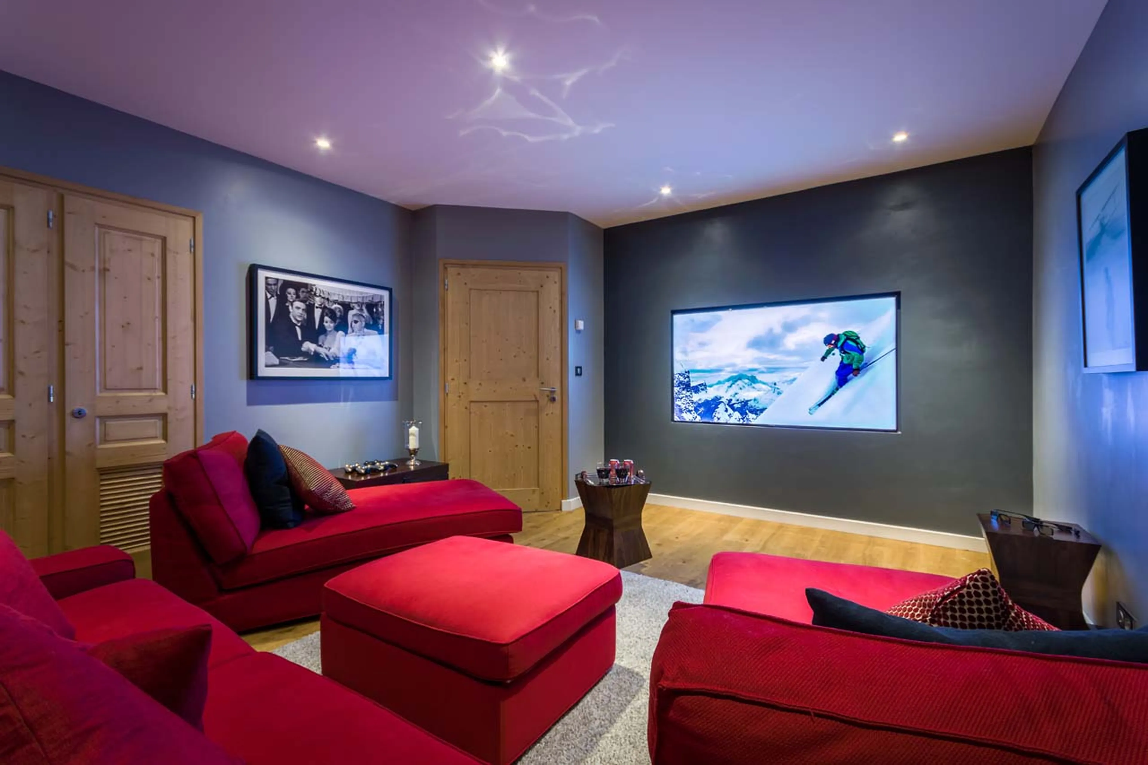 Cinema room at Chalet M in Morzine