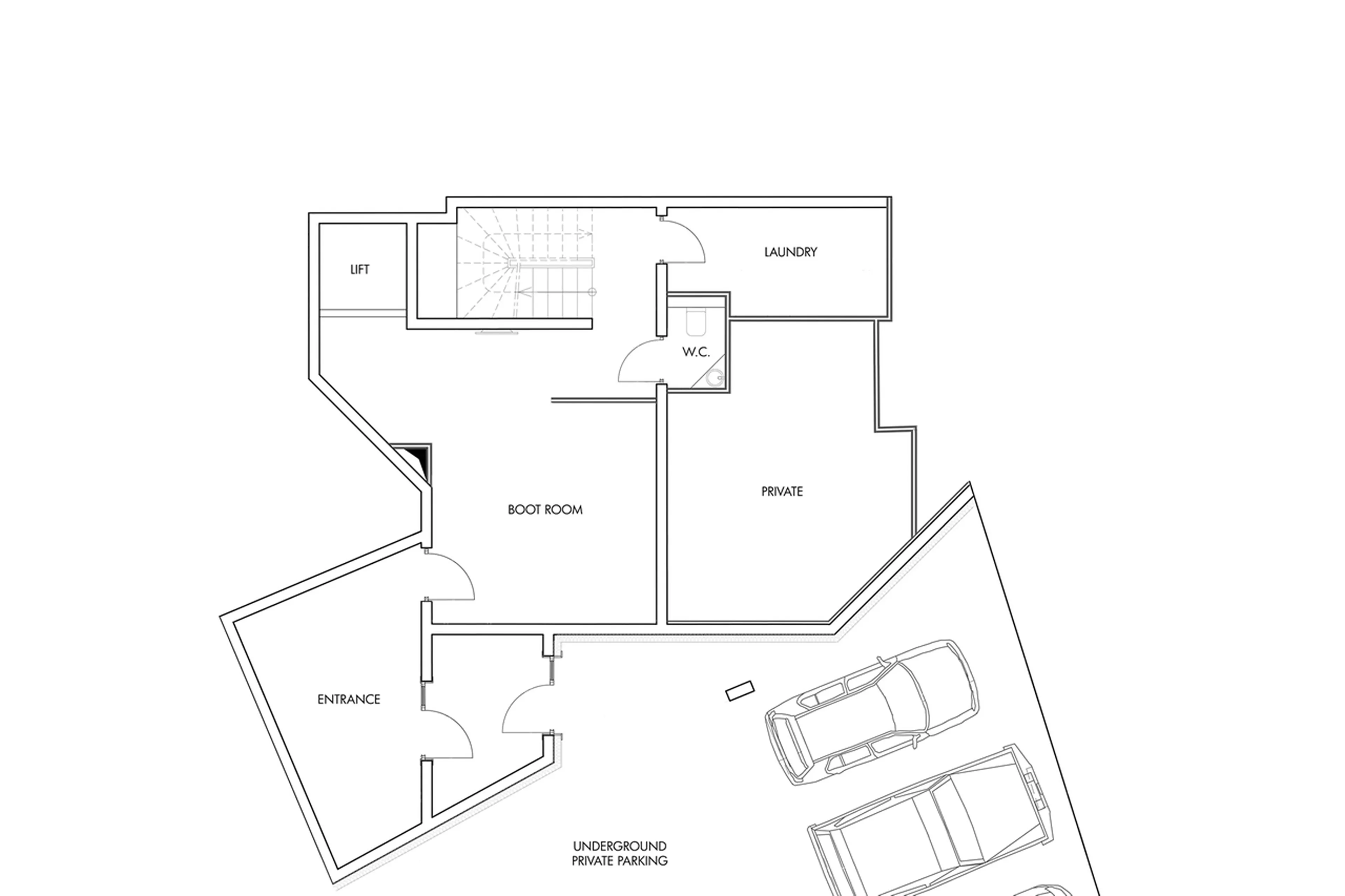 Level -1 floor plan of Chalet Machapuchare in Val d'Isere