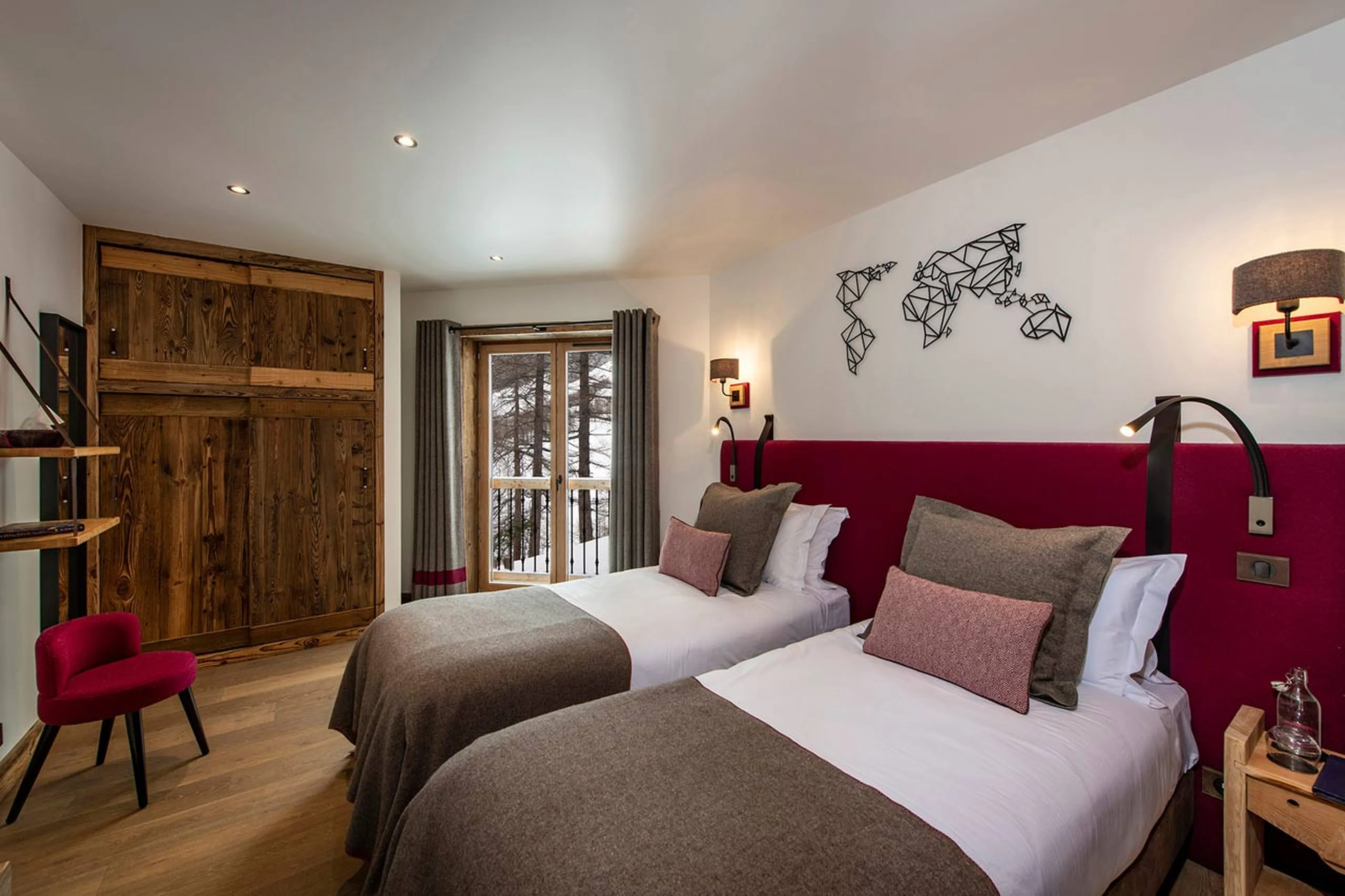 Bedroom three at Chalet Machapuchare in Val d'Isere