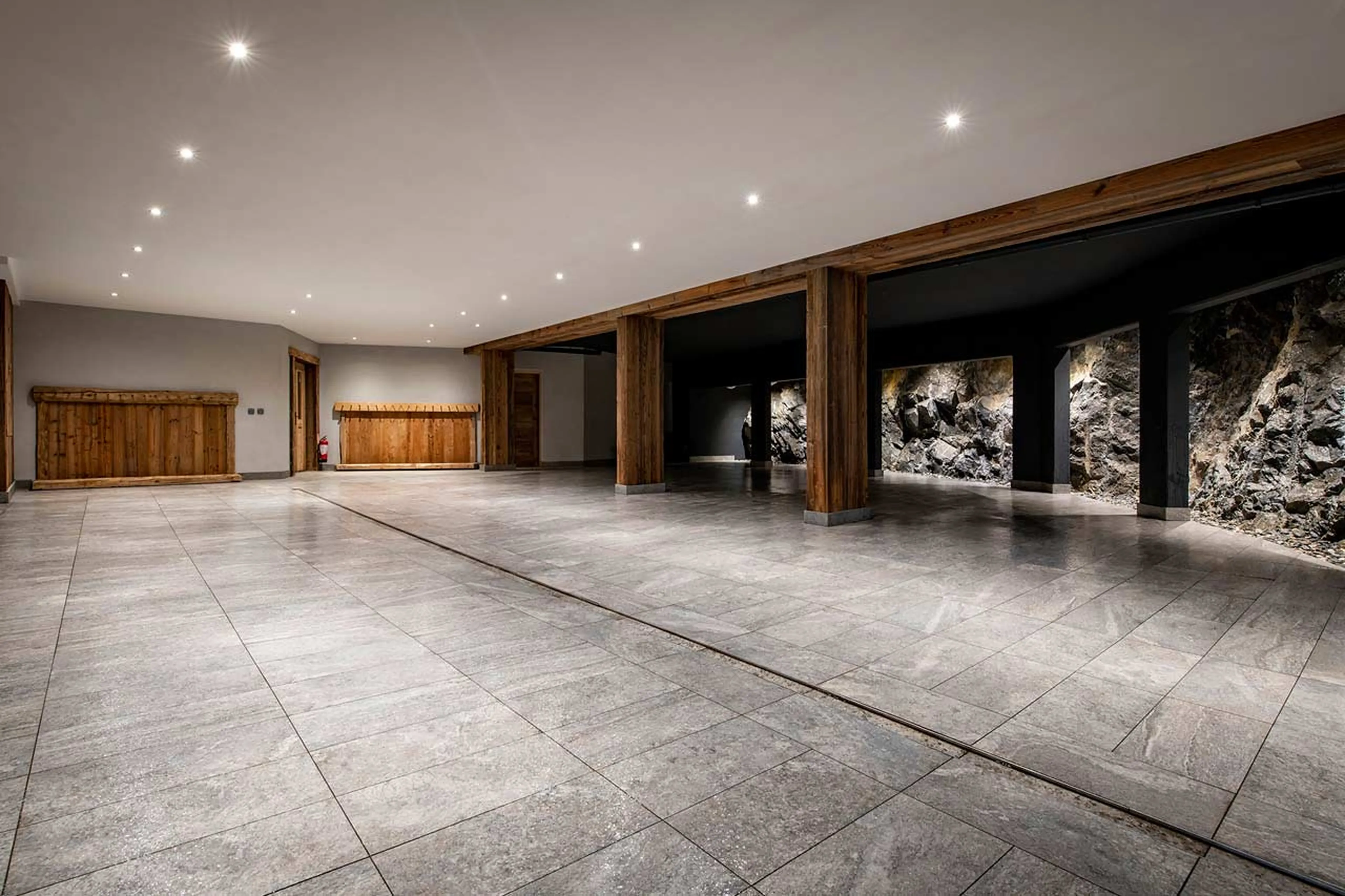 Ski racks in garage at Chalet Machapuchare in Val d'Isere