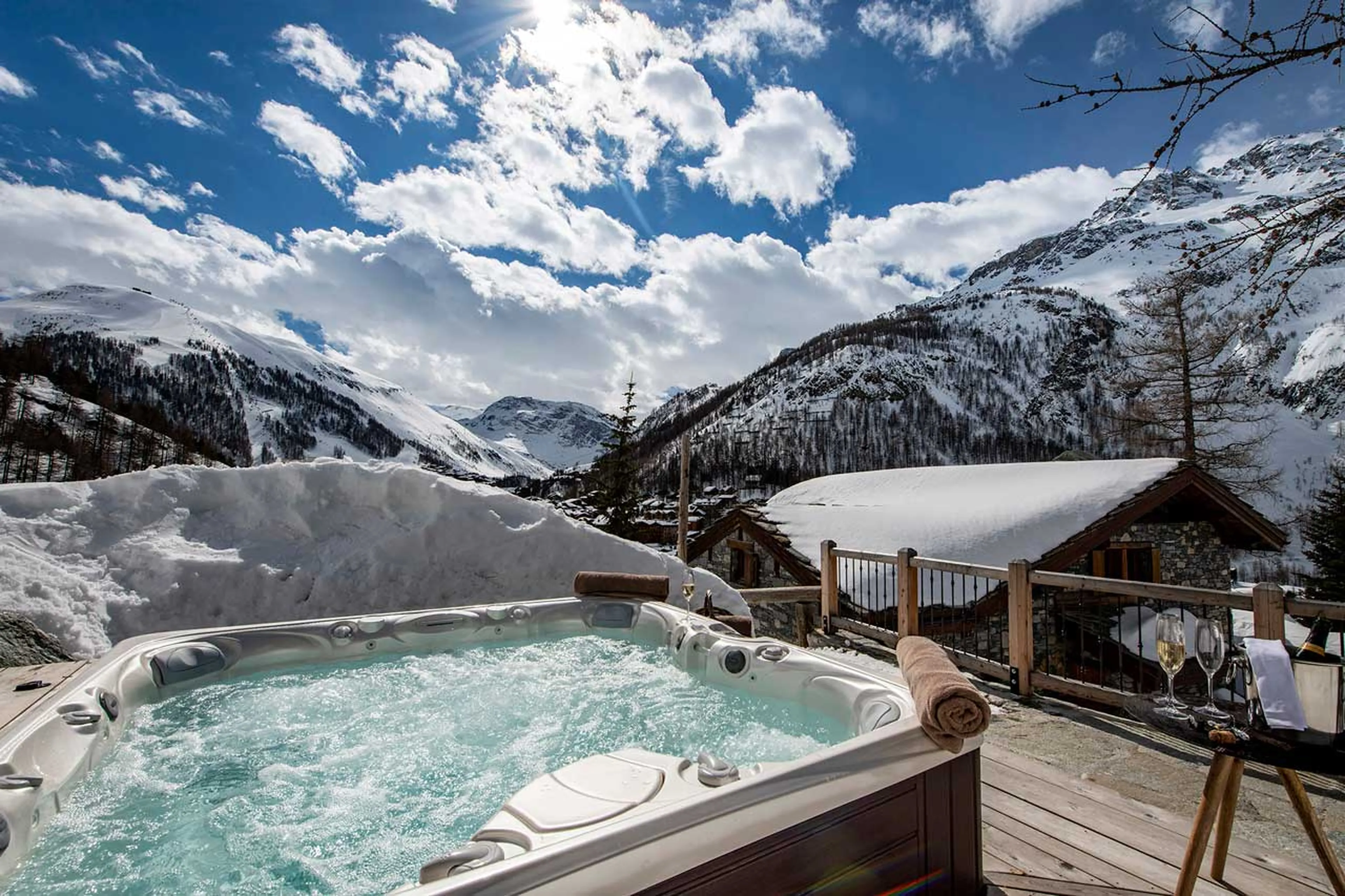View from hot tub at Chalet Machapuchare in Val d'Isere