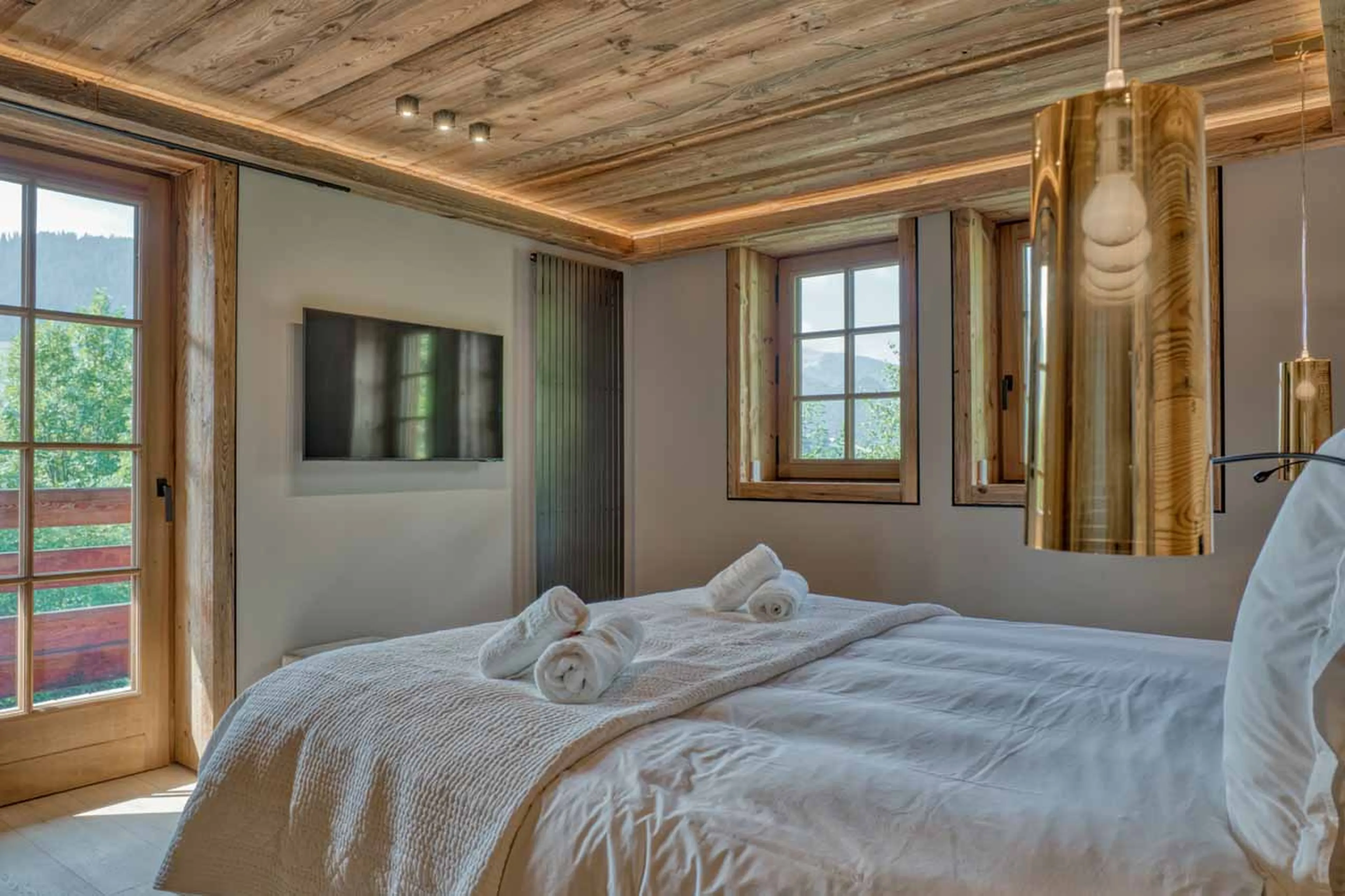 Bedroom 6 terrace access at Chalet Maier in Megeve