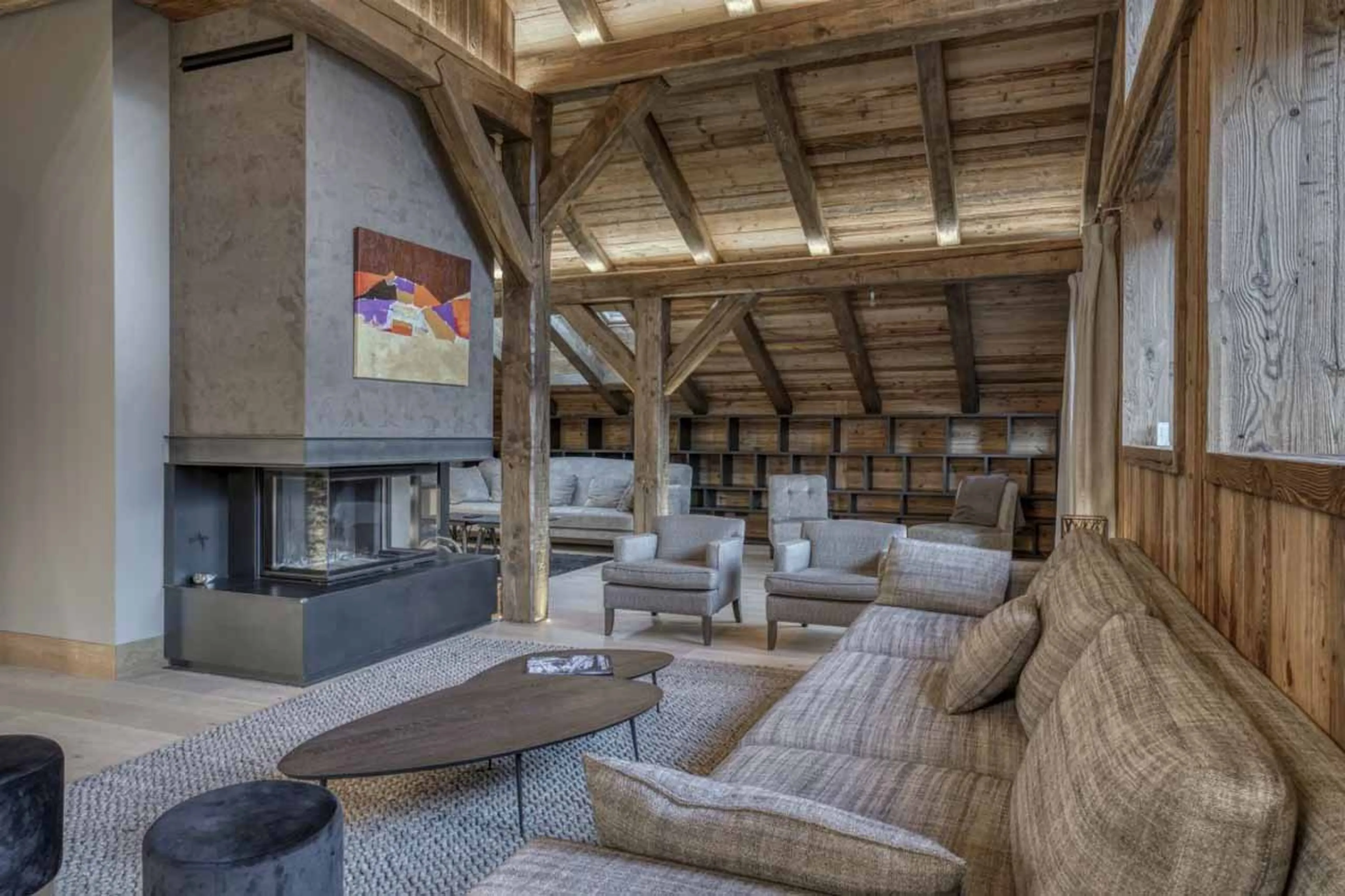 Living area at Chalet Maier in Megeve