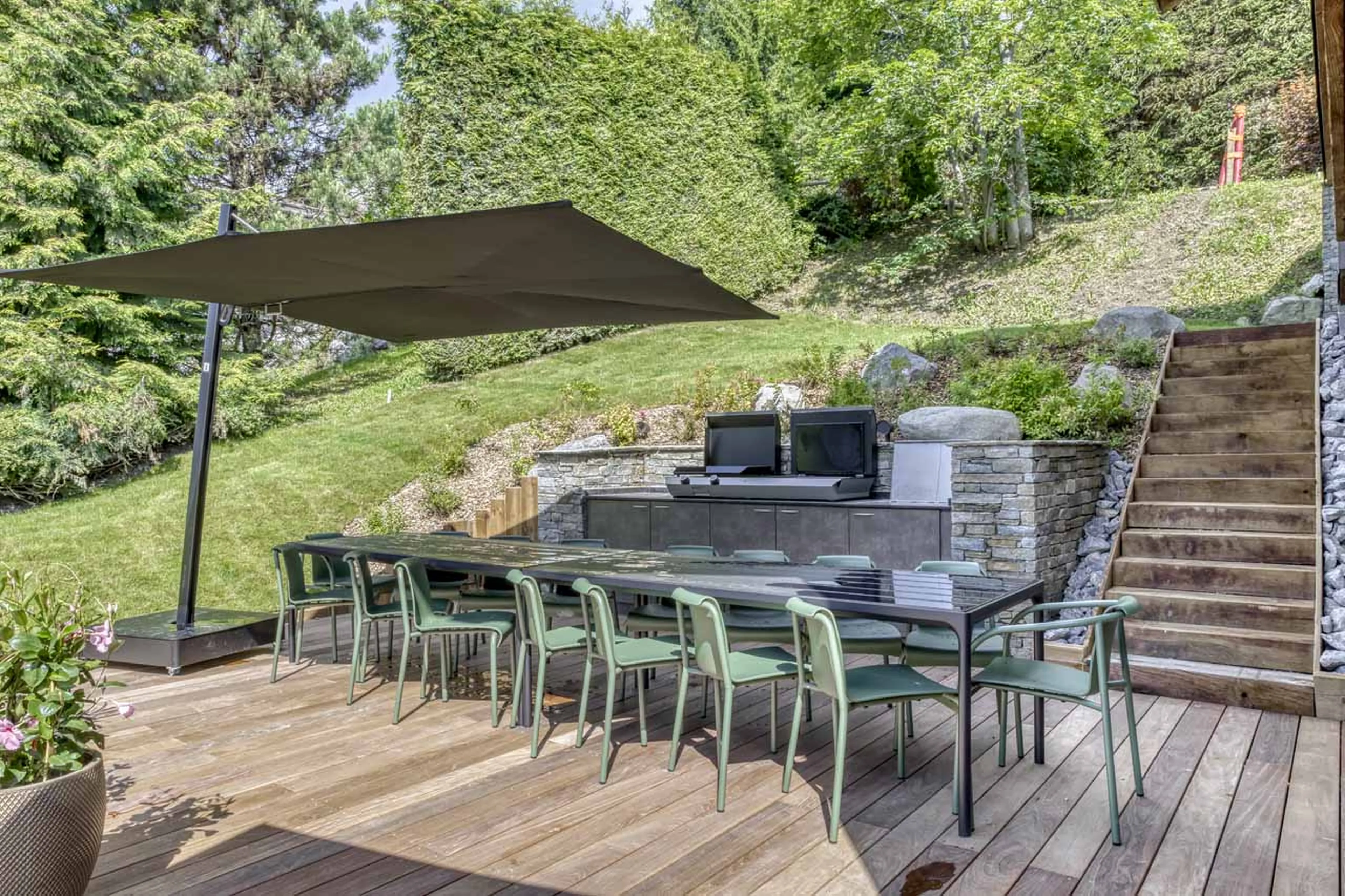 Terrace table at Chalet Maier in Megeve