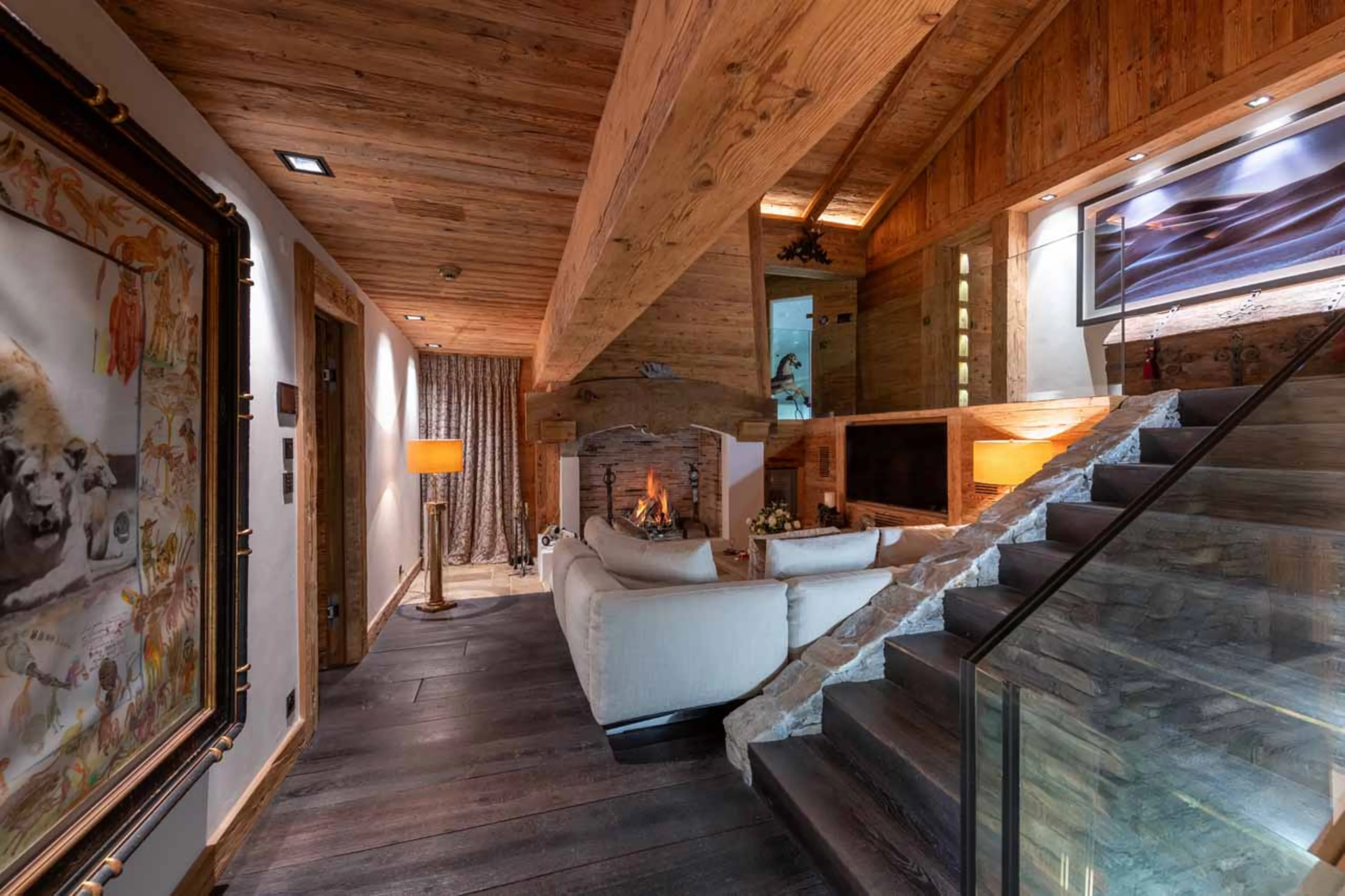 Upper living area at Chalet Makini in Verbier