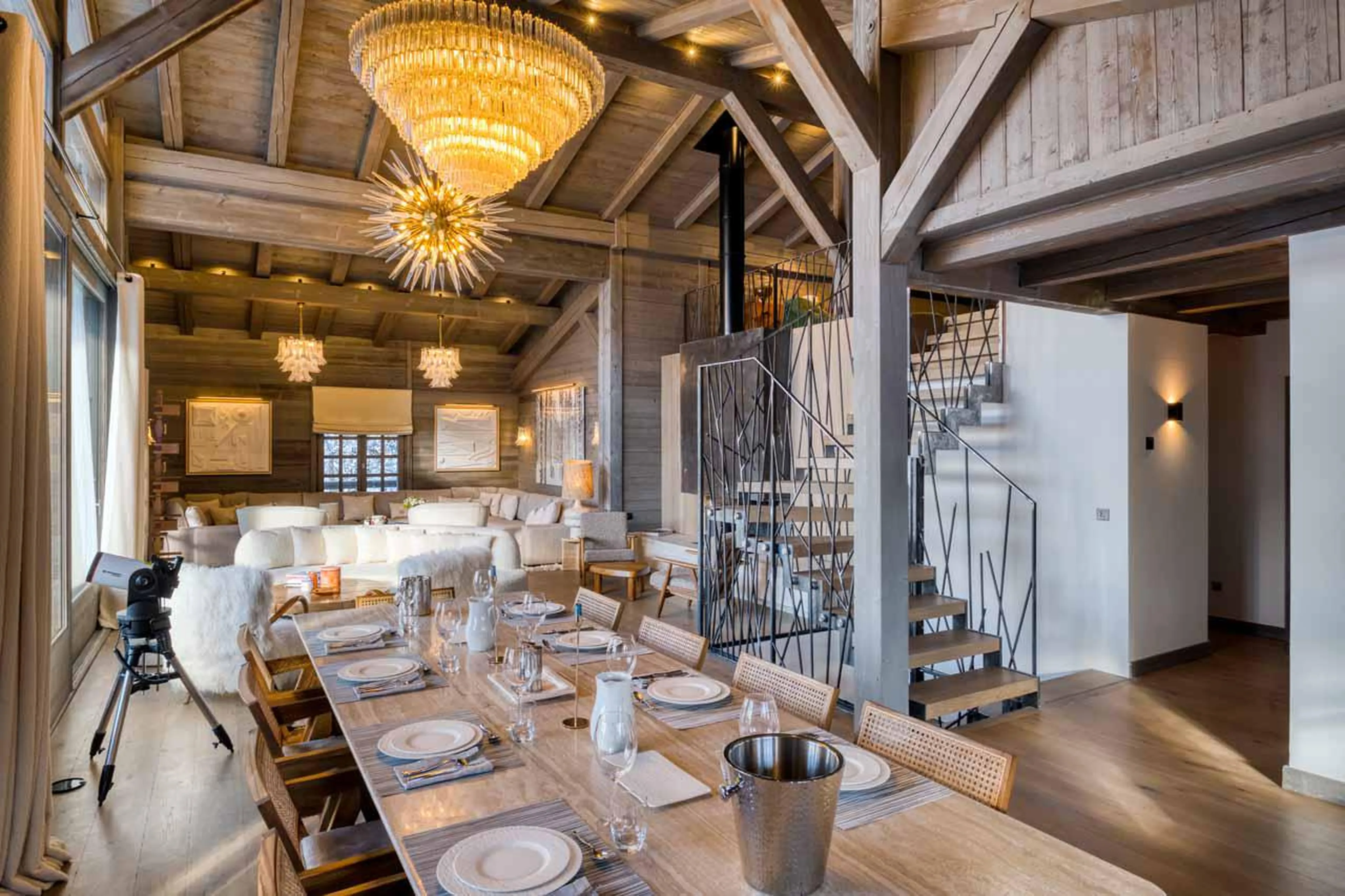 Dining table at Chalet Mandala in Megeve