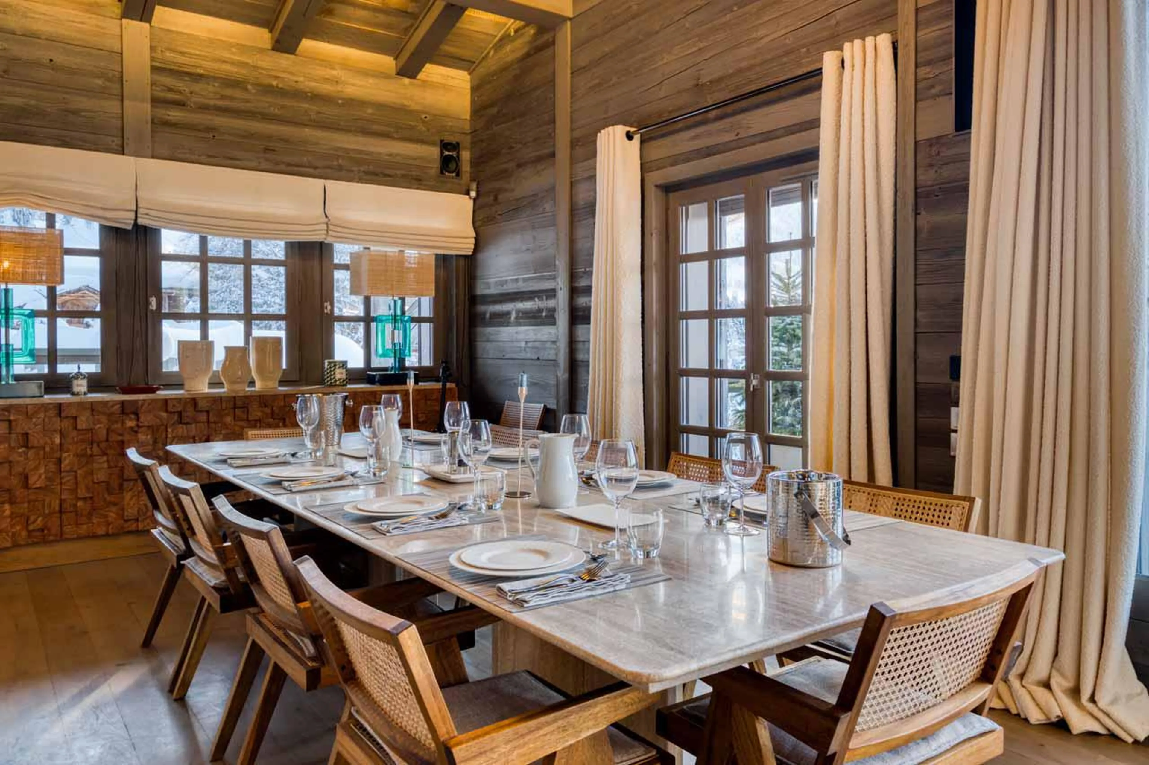 Dining table at Chalet Mandala in Megeve