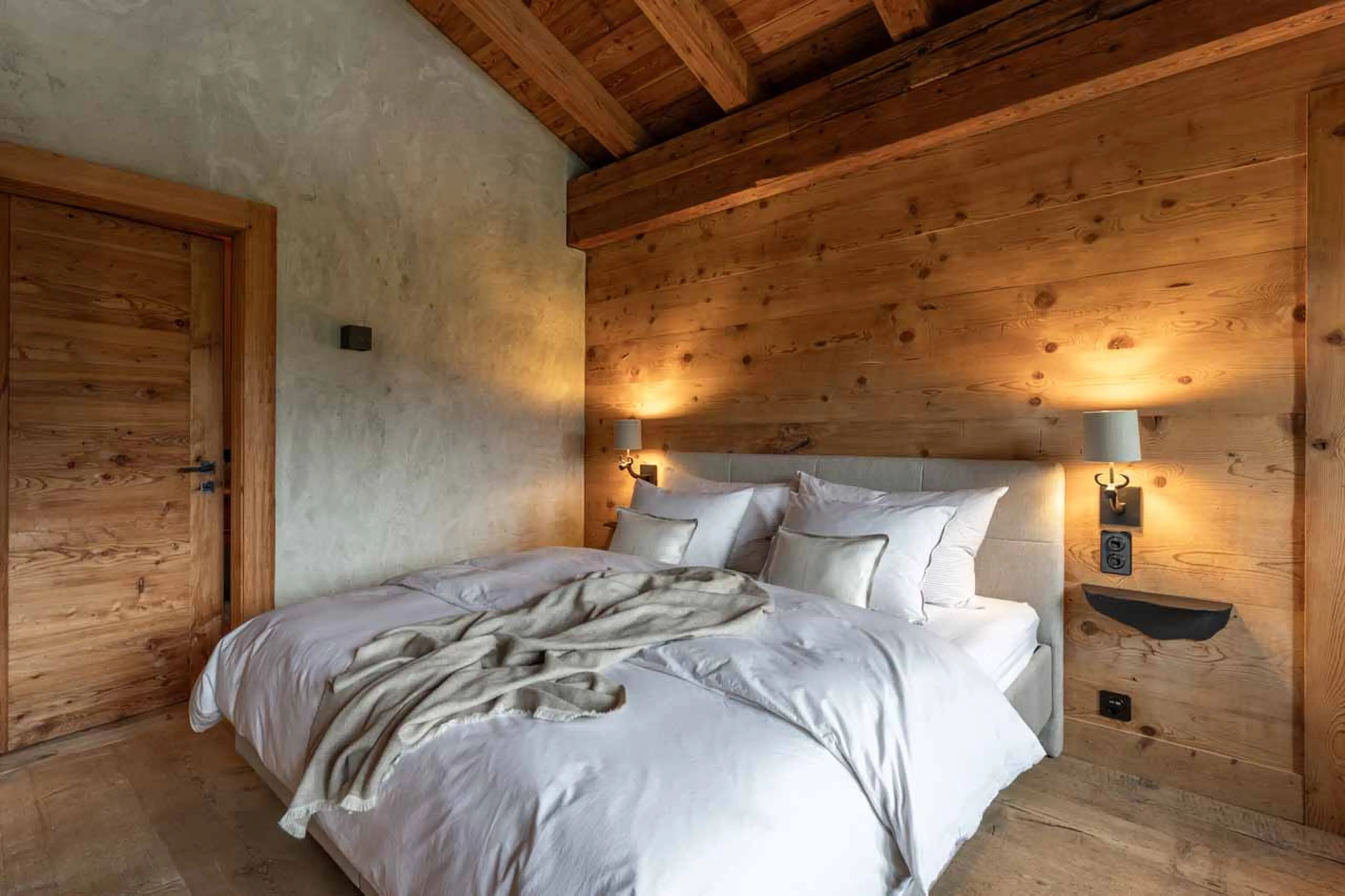 Bedroom one at Chalet Mannenberg near Gstaad