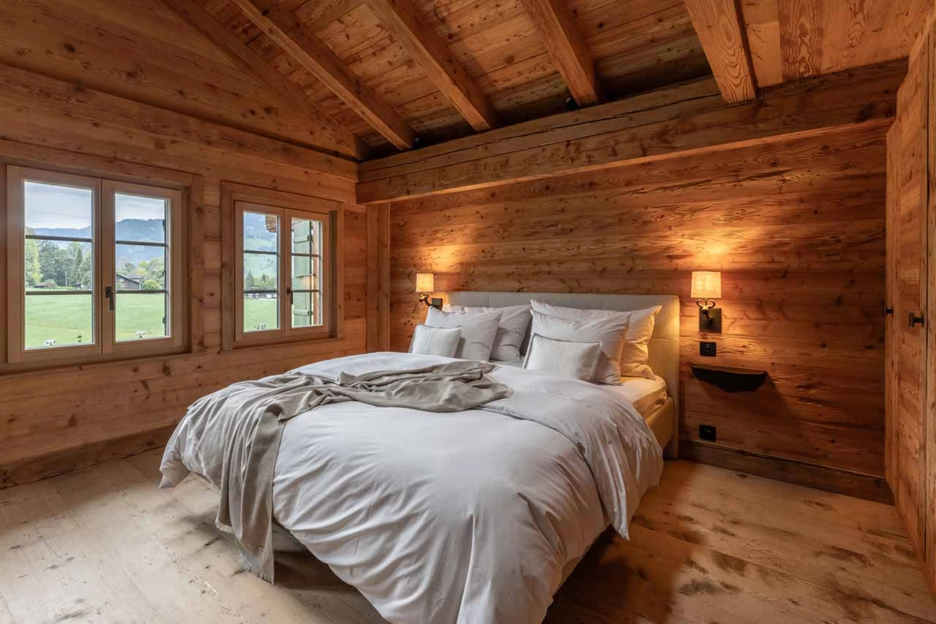 Bedroom three at Chalet Mannenberg near Gstaad