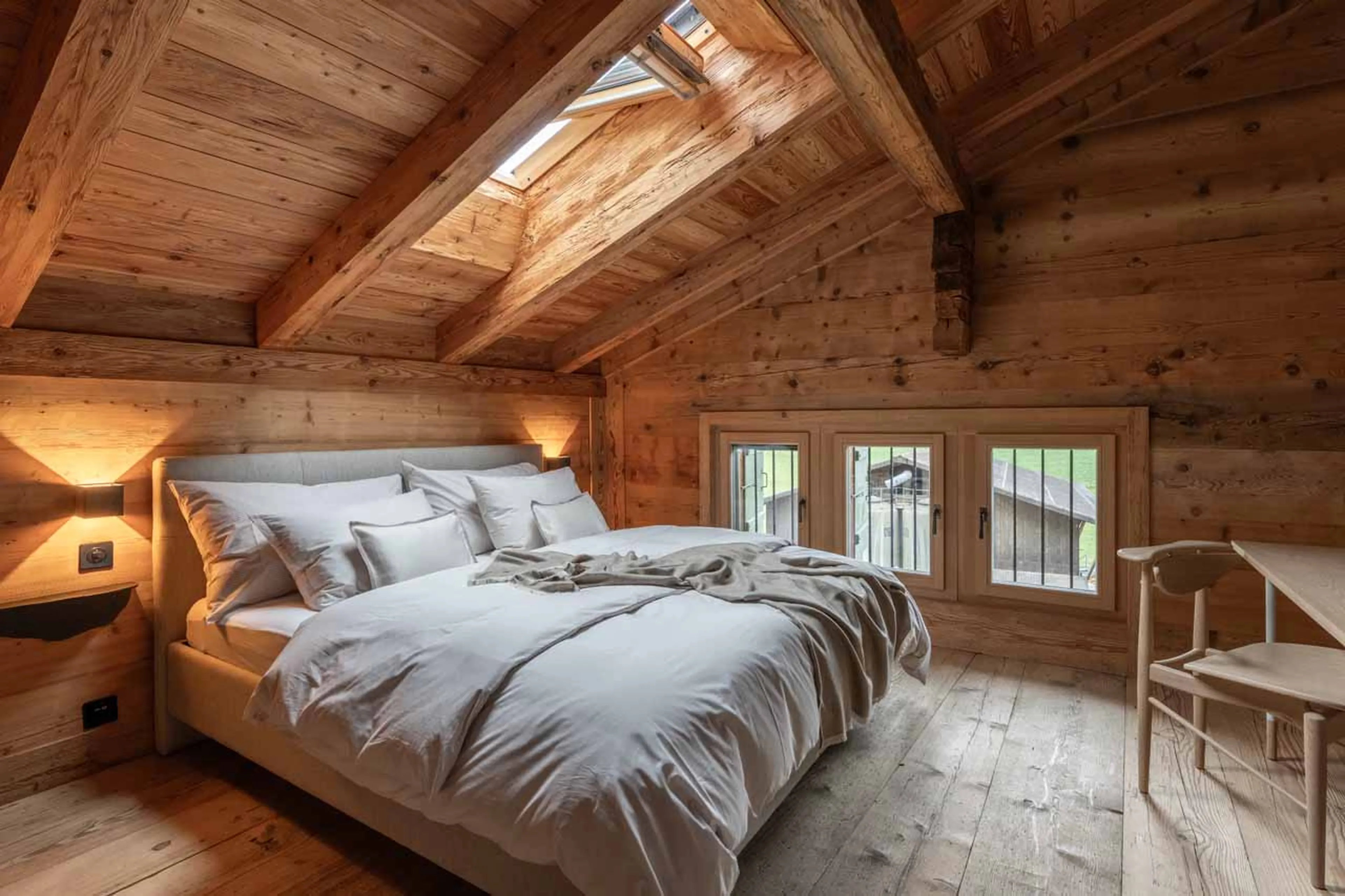 Bedroom four at Chalet Mannenberg near Gstaad