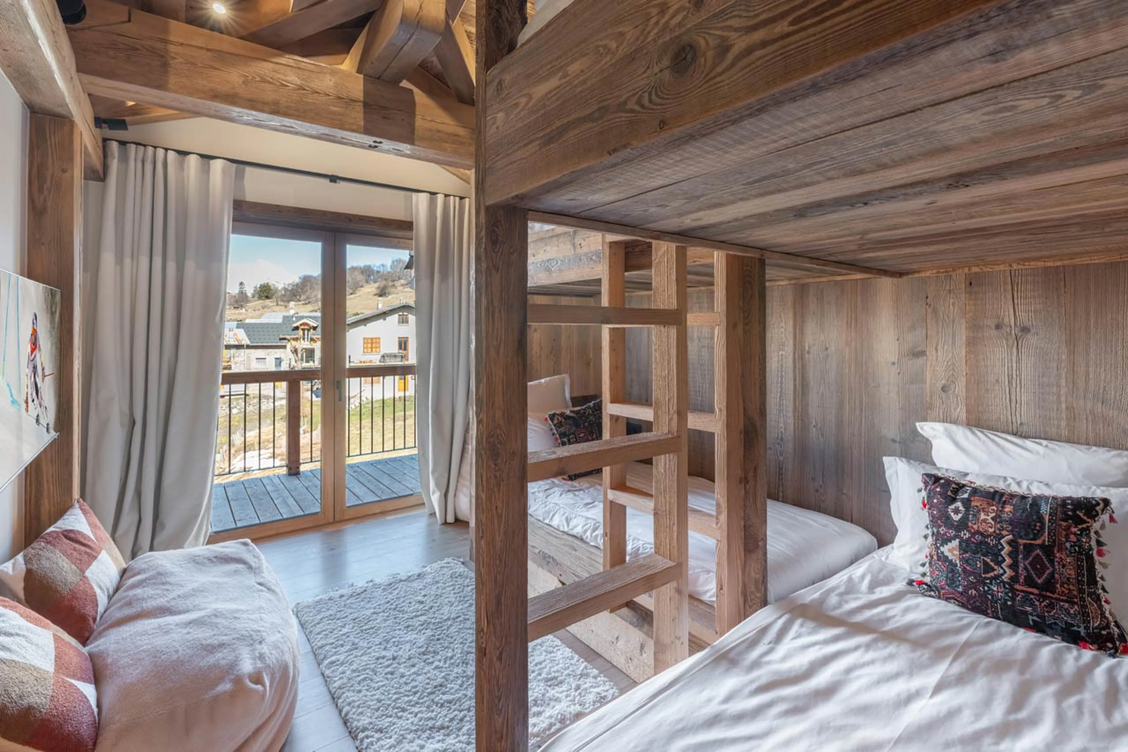 Bunk bedroom with two bunk beds in Chalet Marcel, St Martin de Belleville
