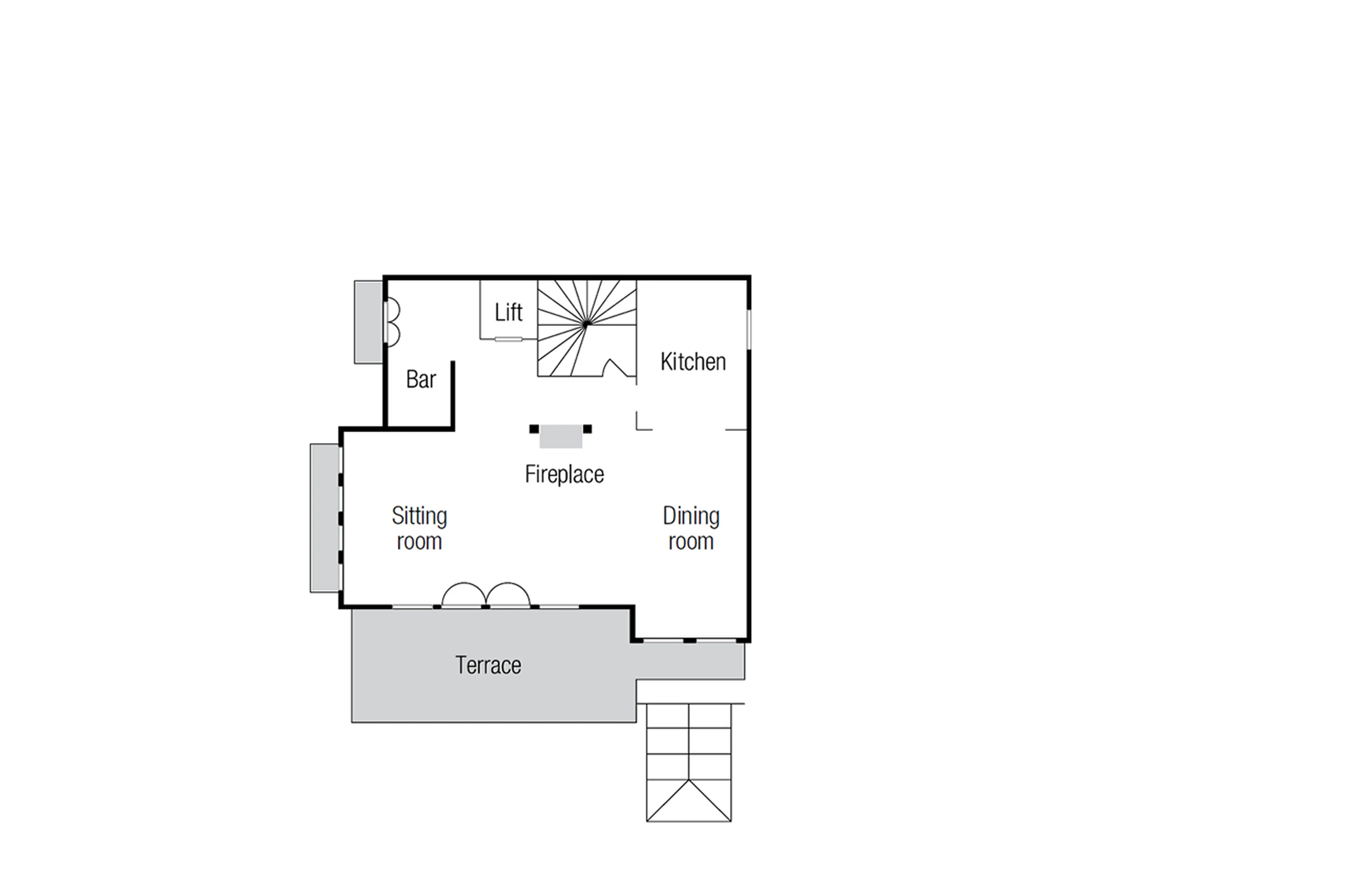 Level 2 floor plan of Chalet Marco Polo in Val d’ Isere