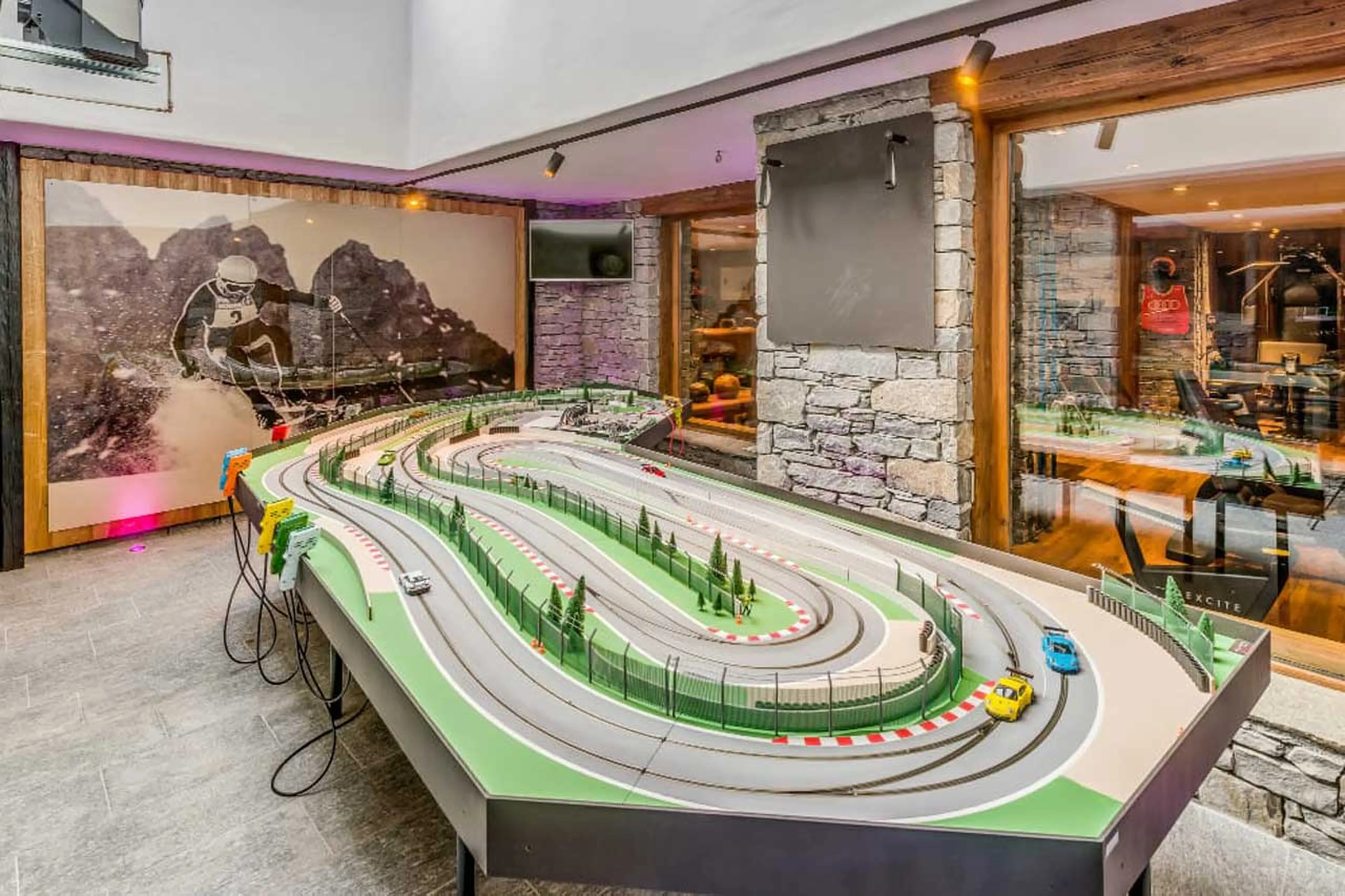 Car racing game at Chalet Marco Polo in Val d'Isere