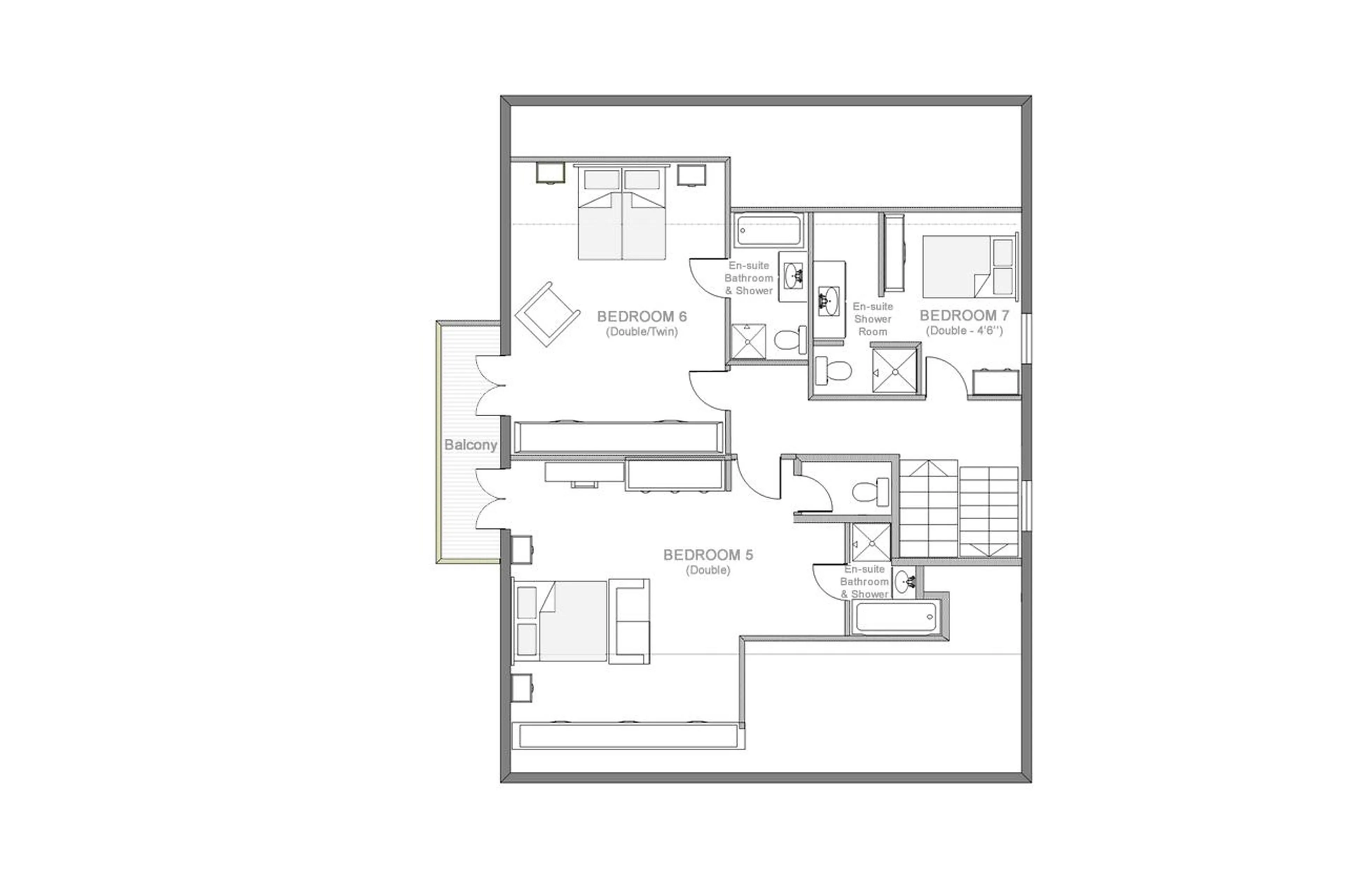Level 3 floor plan of Chalet Margaux in Courchevel 1850