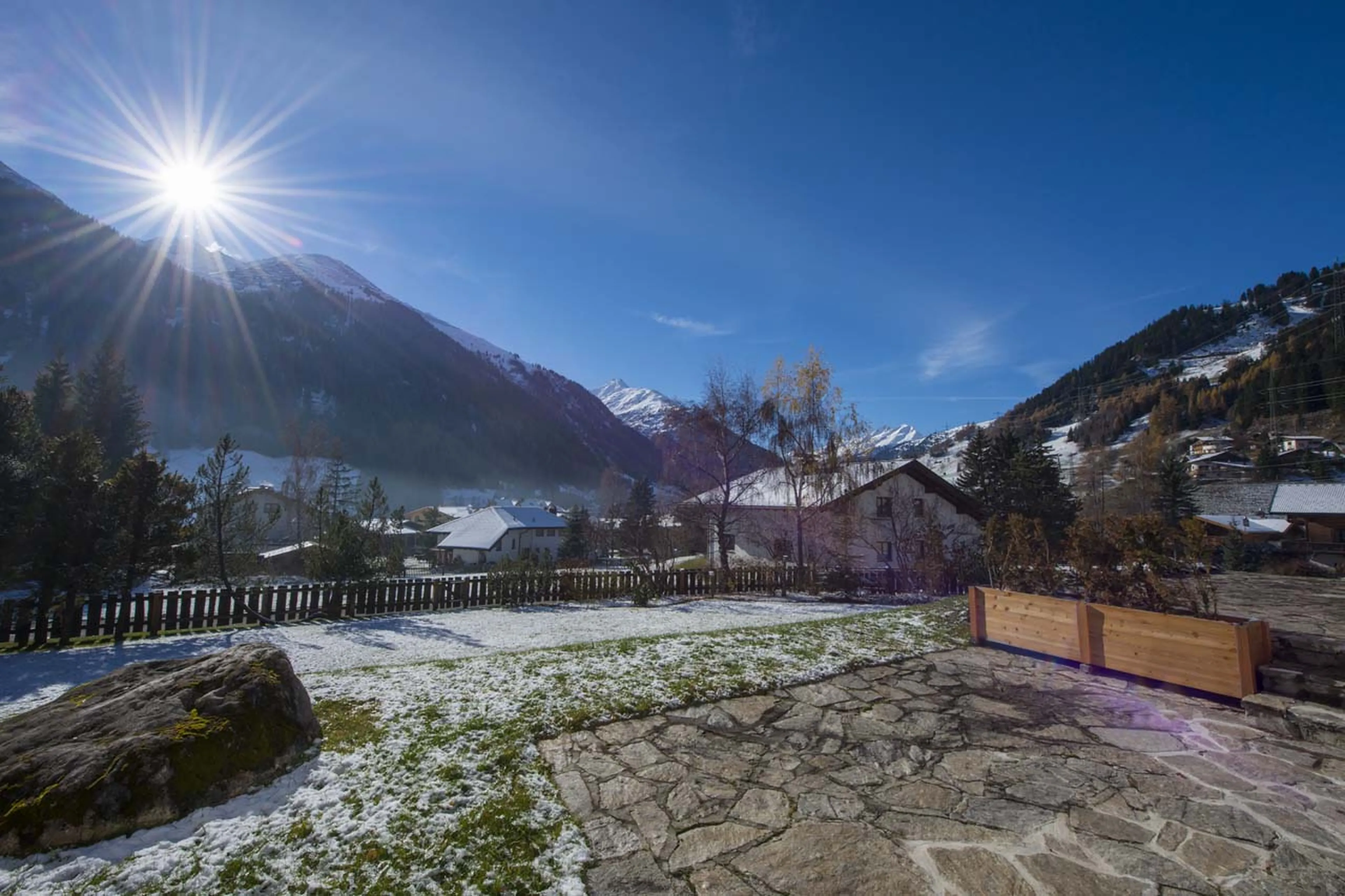 Terrace and garden of Chalet Maria Schnee in St Anton
