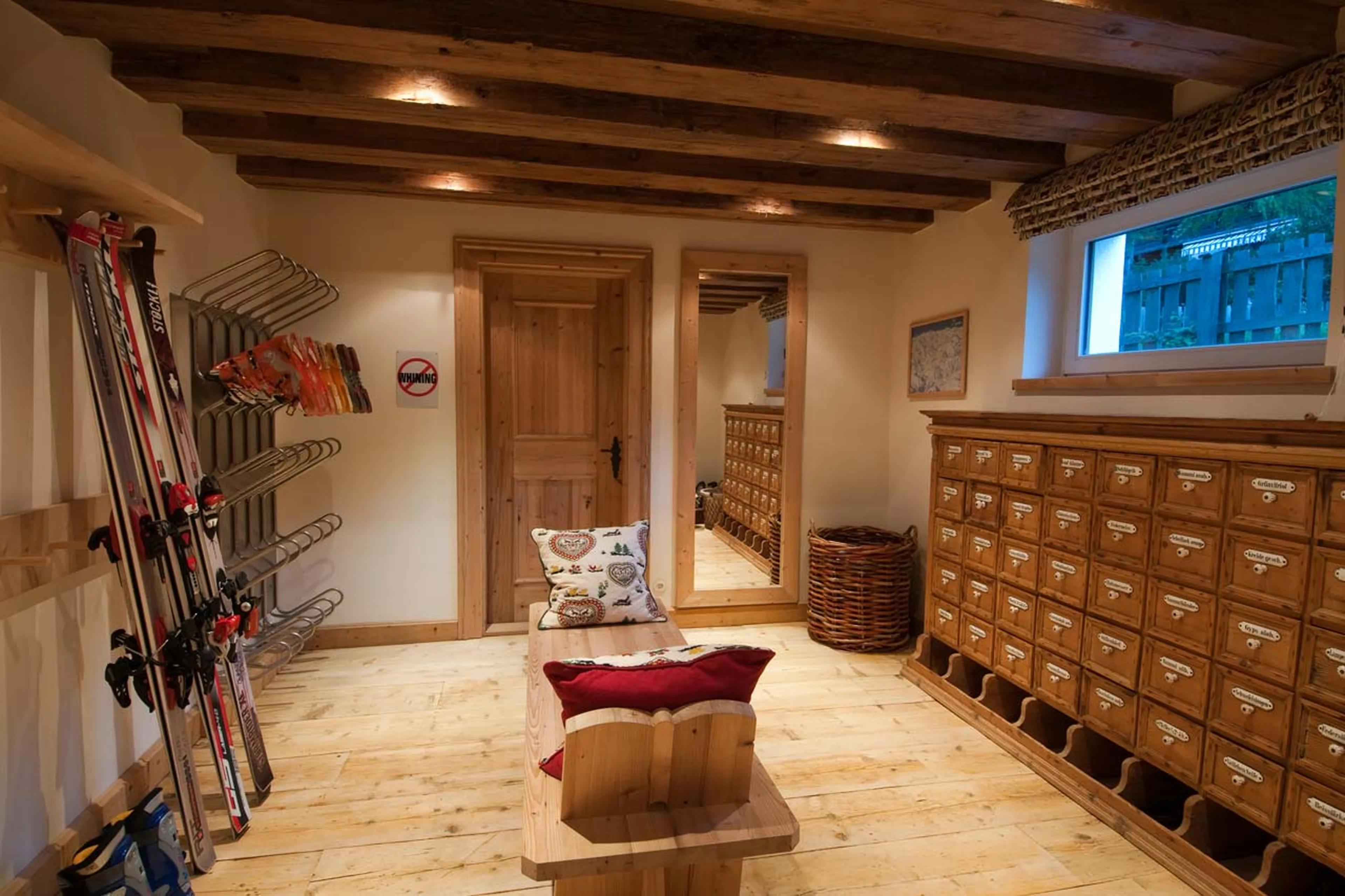 Ski room at Chalet Maria Schnee in St Anton