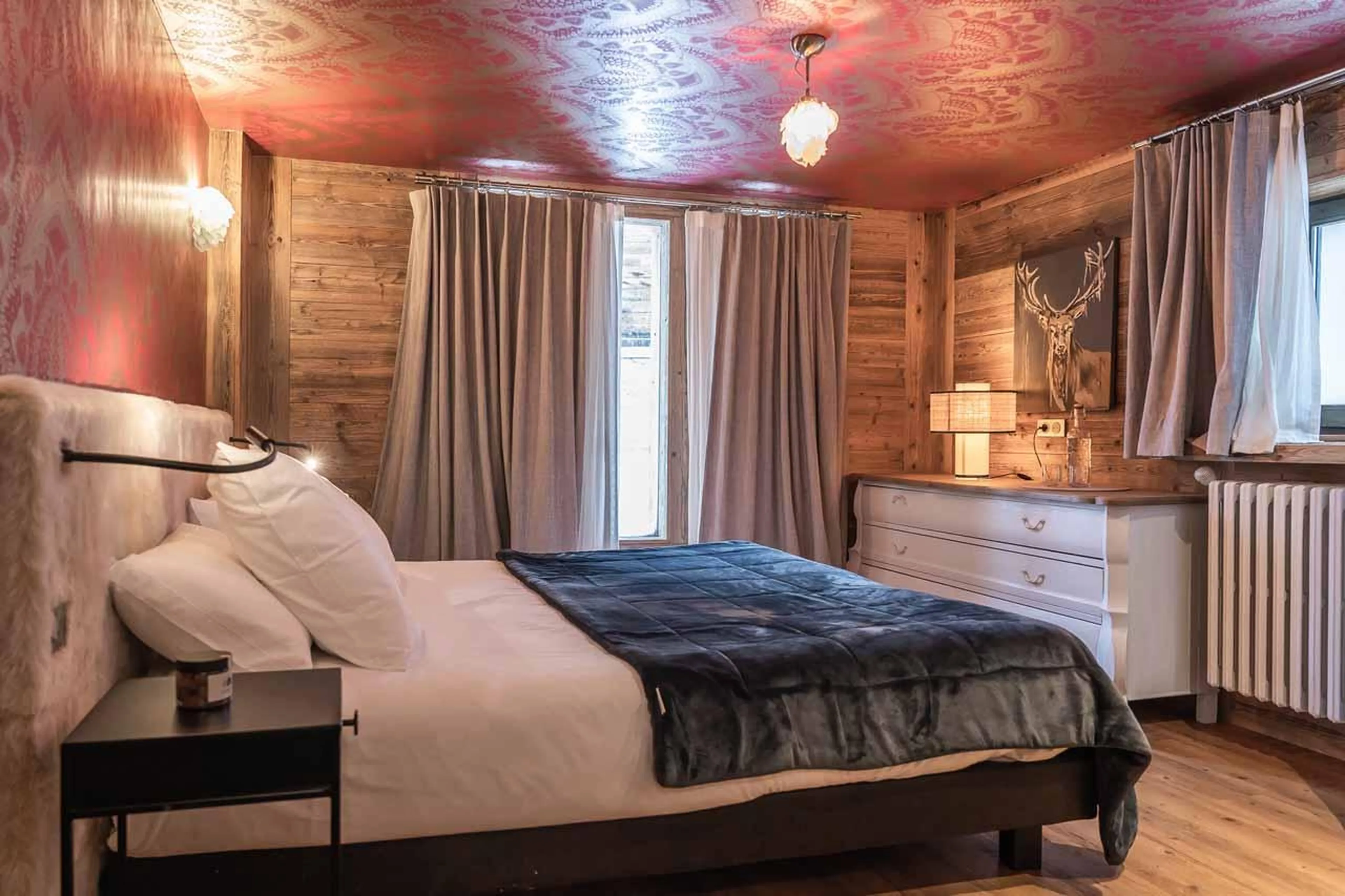 Double bedroom with en-suite shower room in Chalet Marie, Val d'Isere