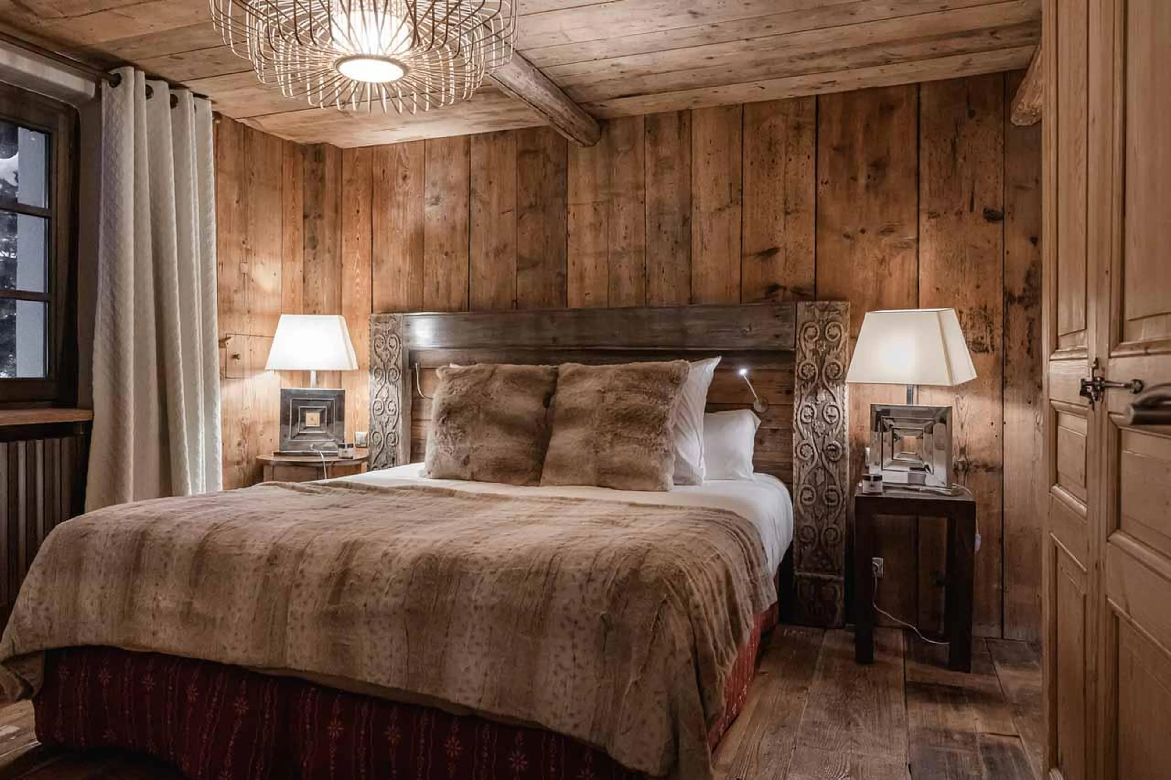 Double bedroom with en-suite shower room in Chalet Marie, Val d'Isere