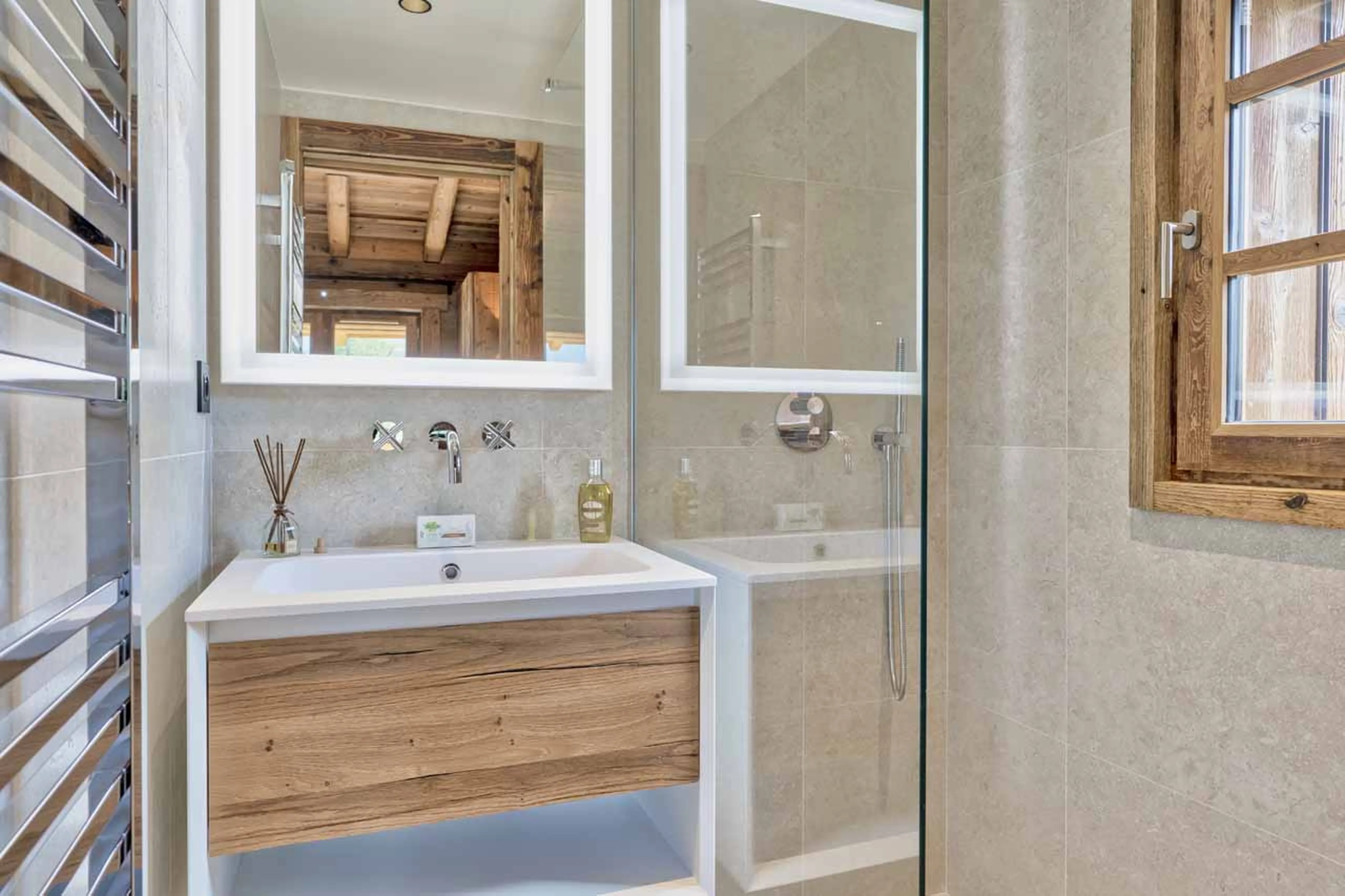 Shower room at Chalet Mariva in Megeve