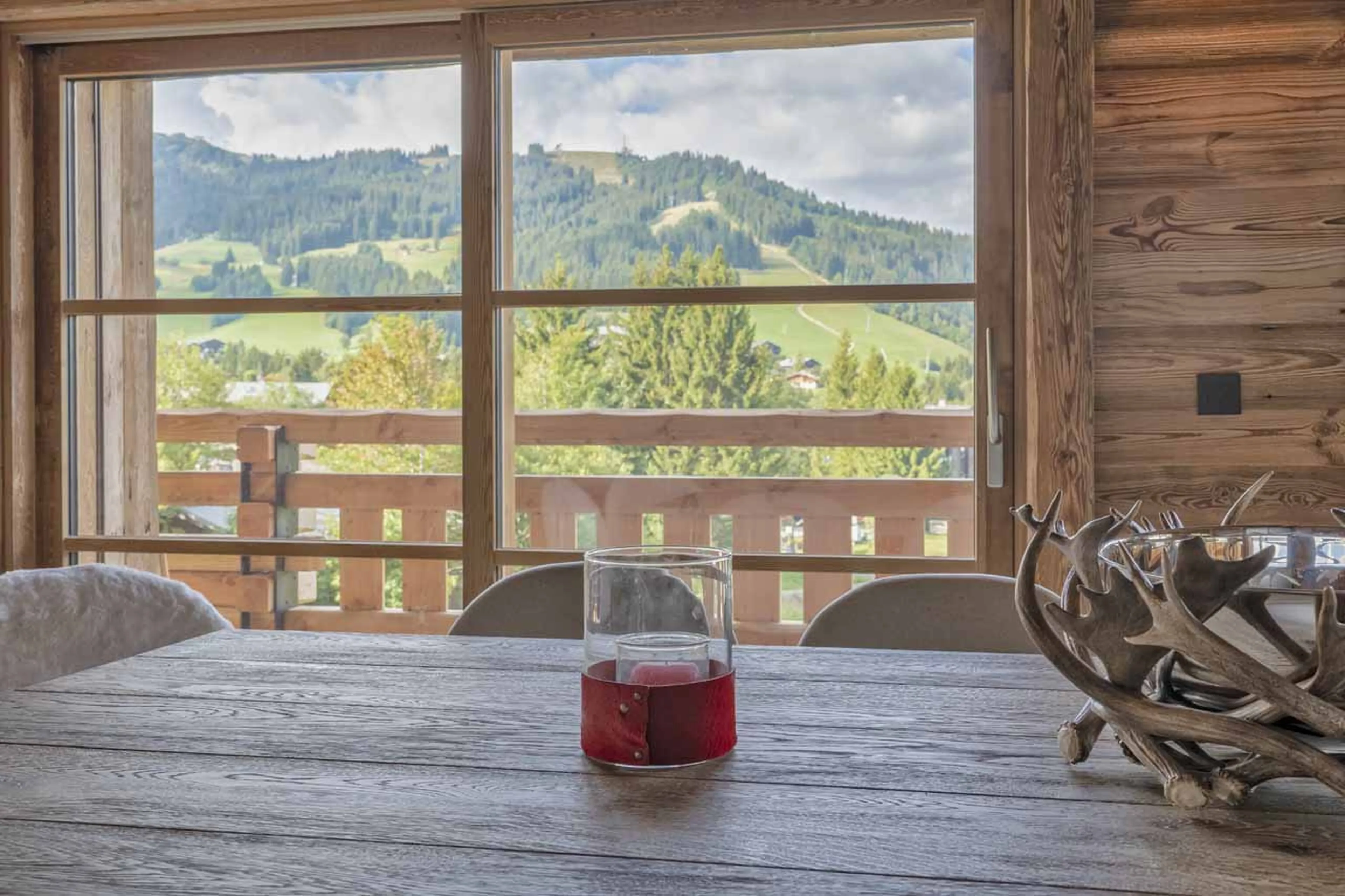 Dining table views at Chalet Mariva in Megeve