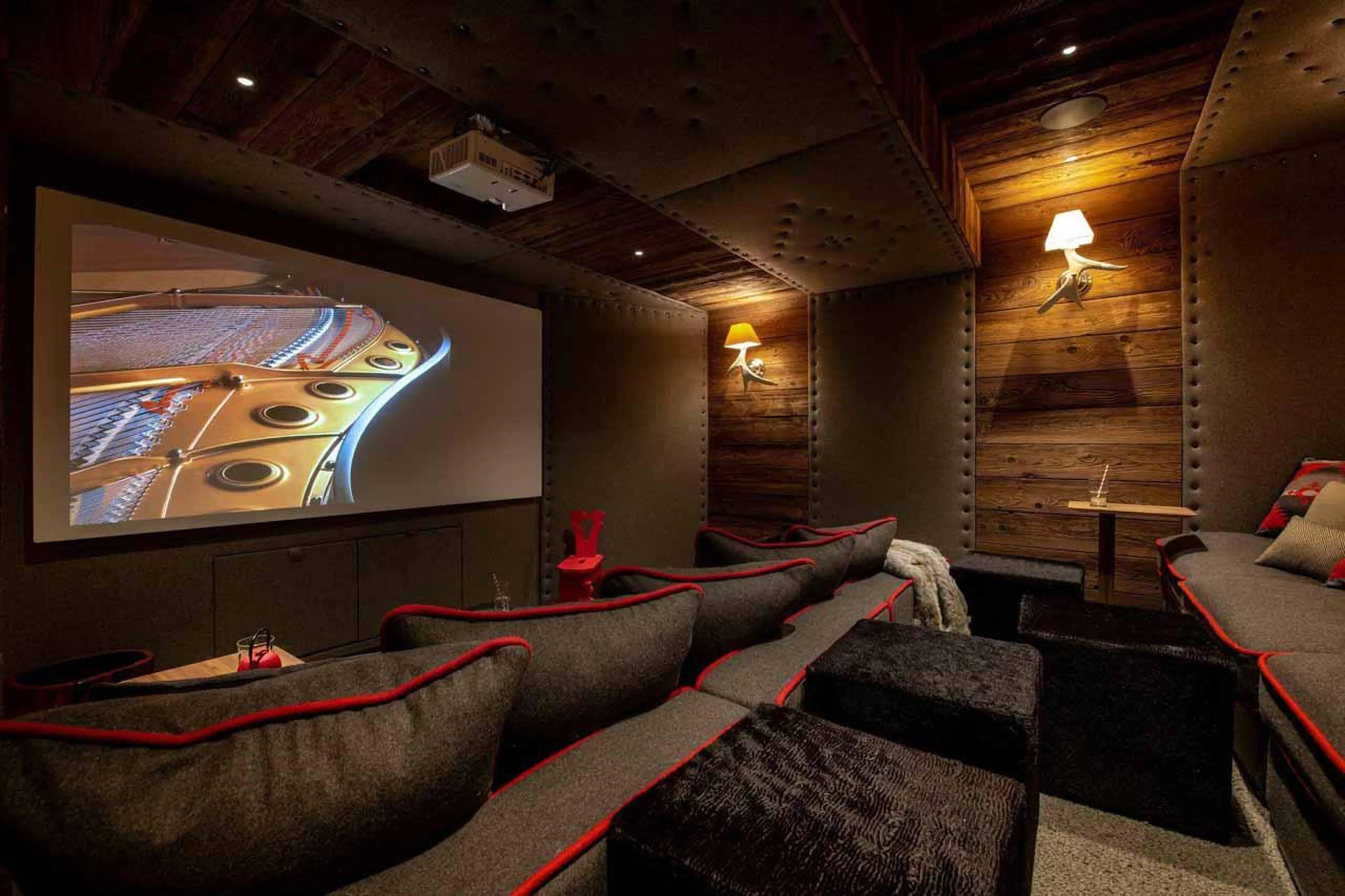 Cosy cinema room in Chalet Markhor, Val d'Isere