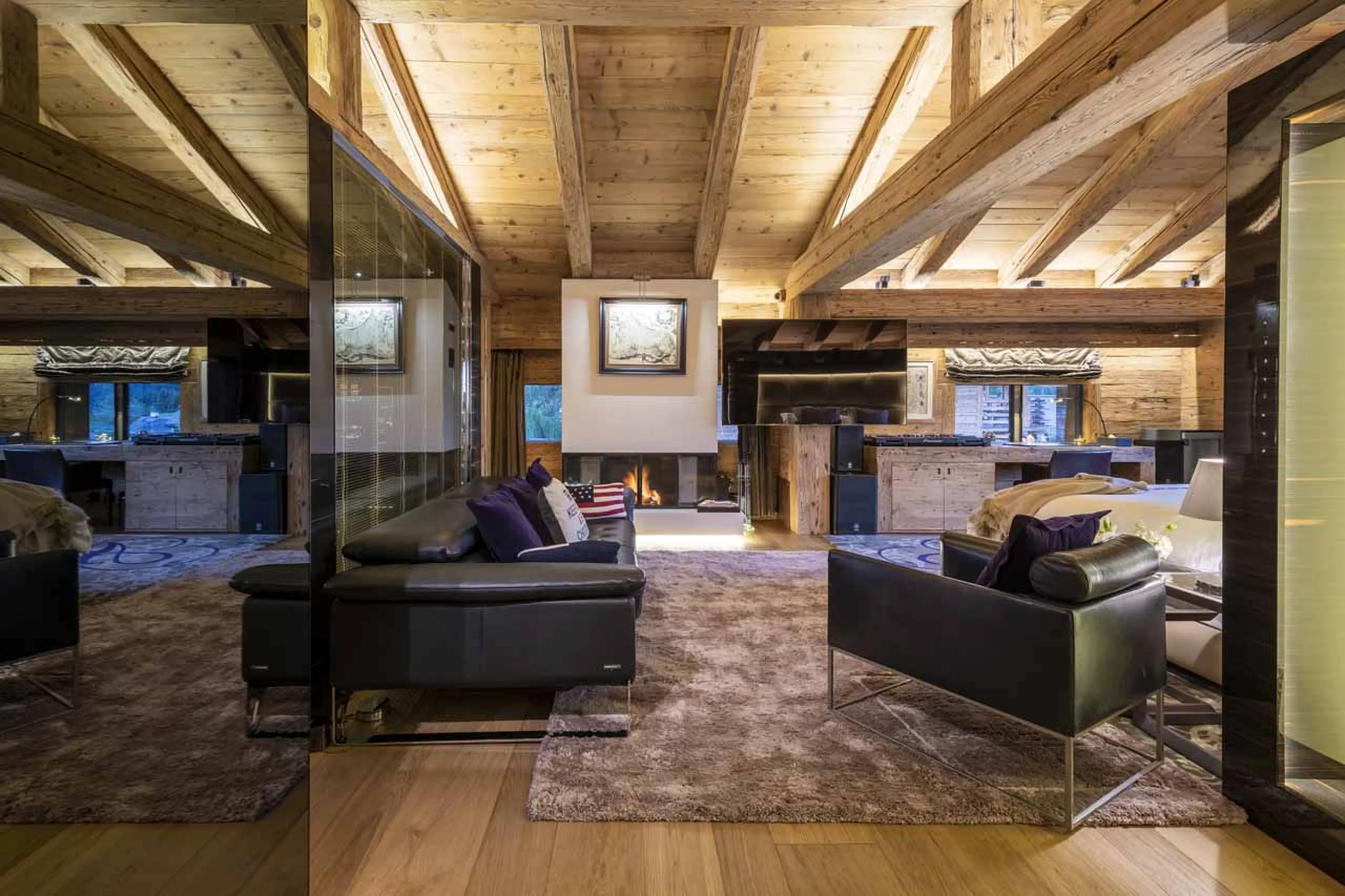 Bedroom living area at Chalet Marmottier in Verbier
