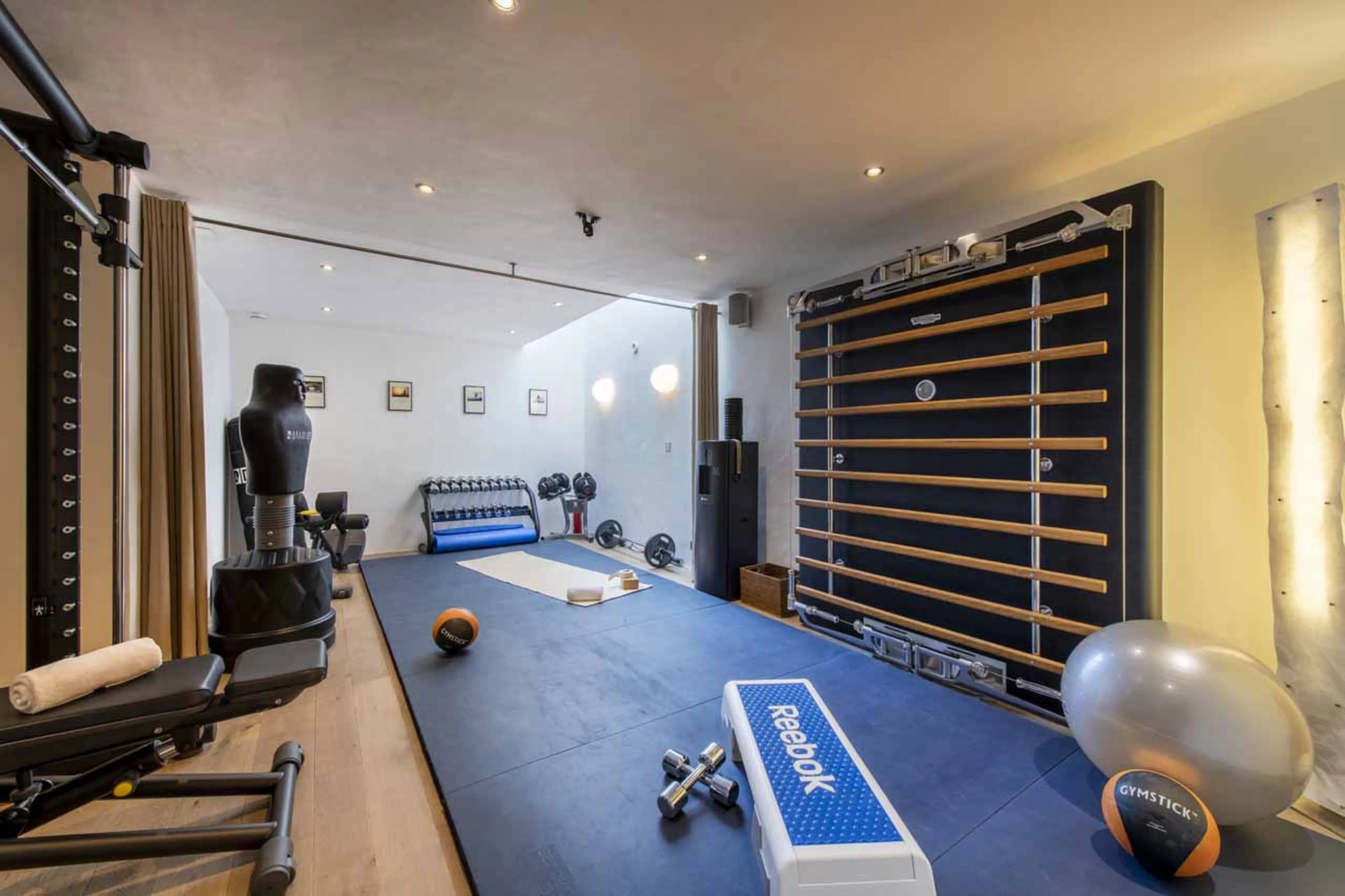 Weights area at Chalet Marmottier in Verbier