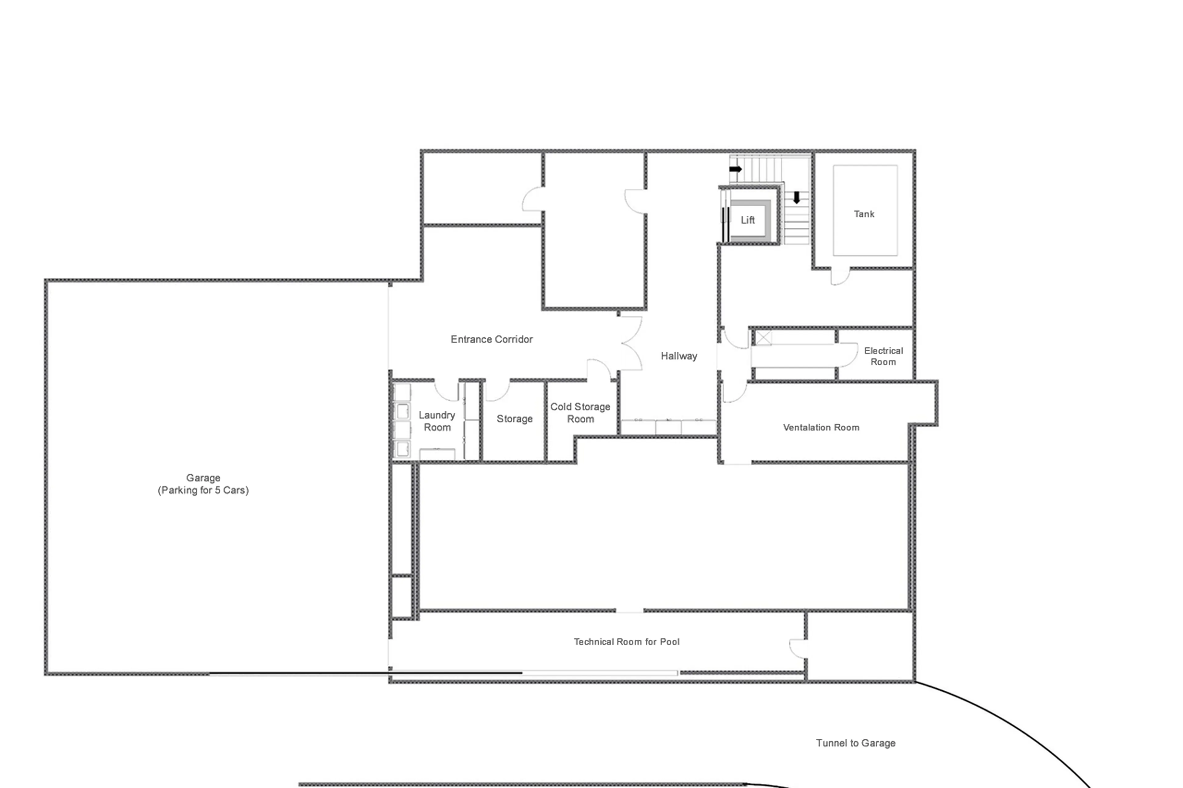 Main Chalet level -1 floor plan of Chalet Marmottiere