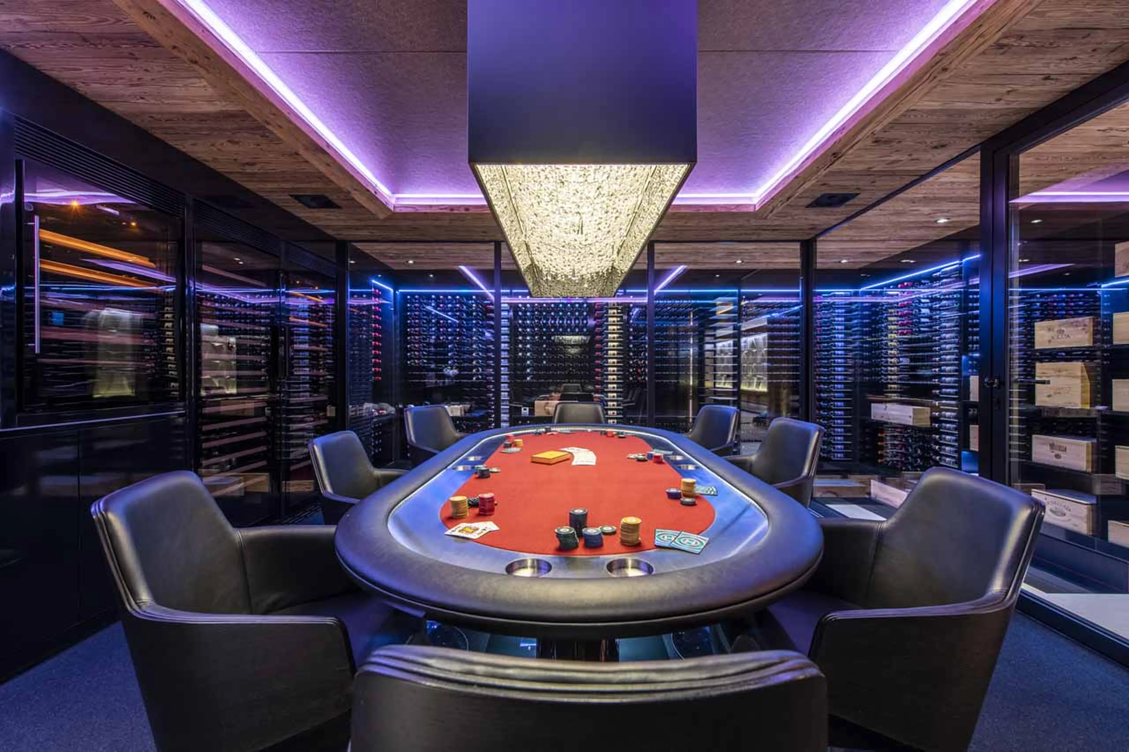 Poker room at Chalet Marmottier in Verbier
