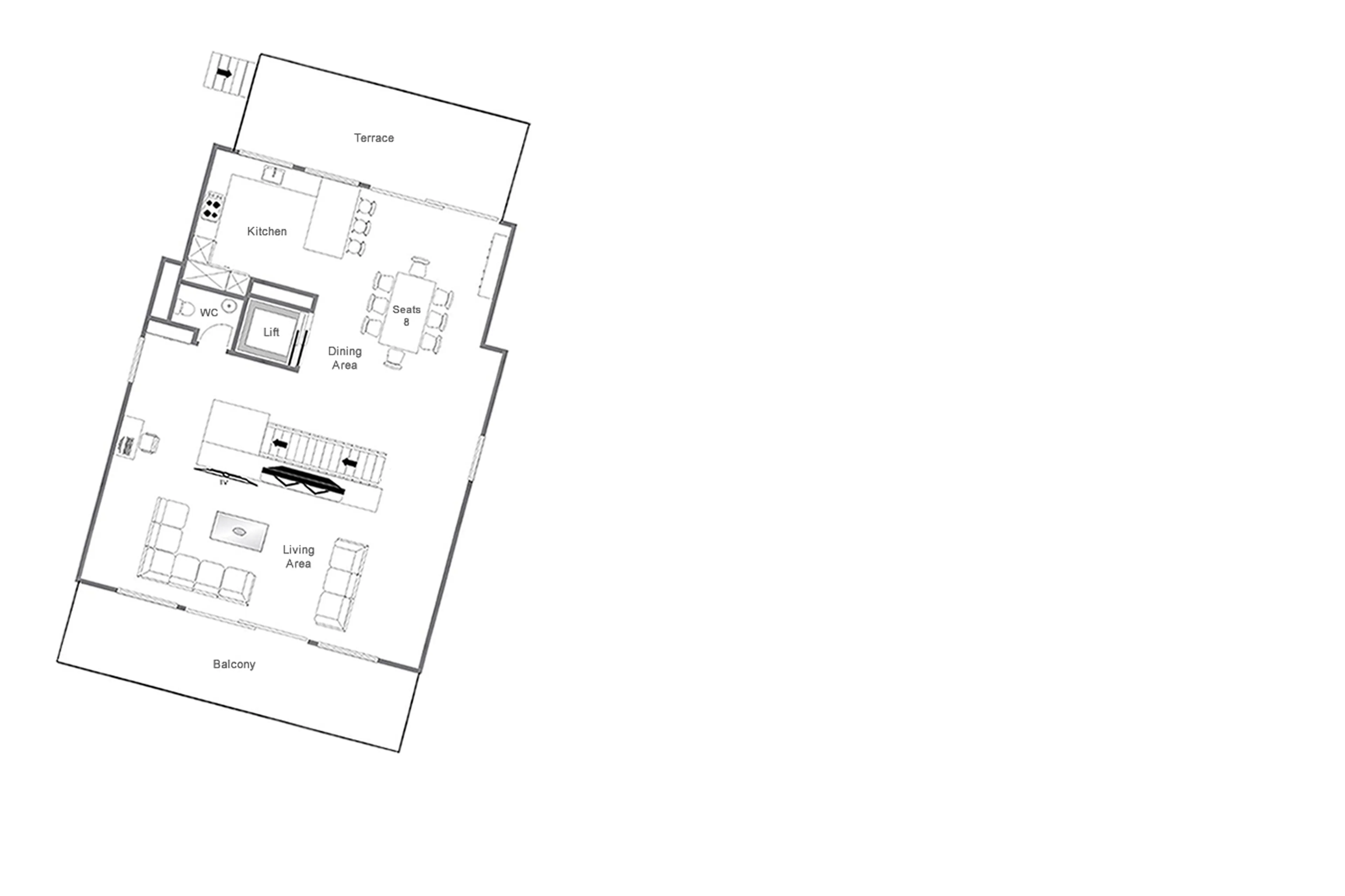 Second Chalet level 1 floor plan of Chalet Marmottiere