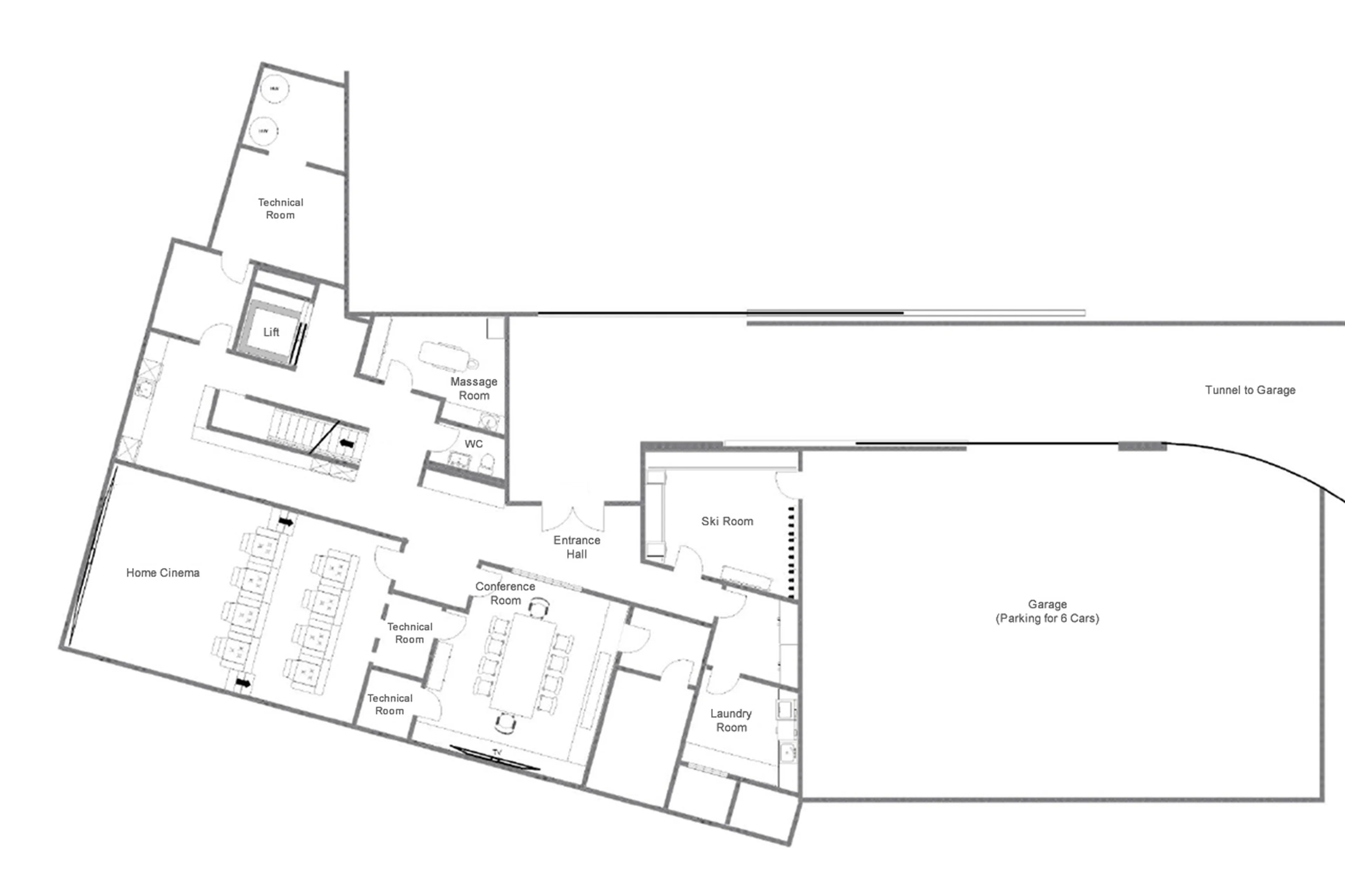 Second Chalet level -1 floor plan of Chalet Marmottiere