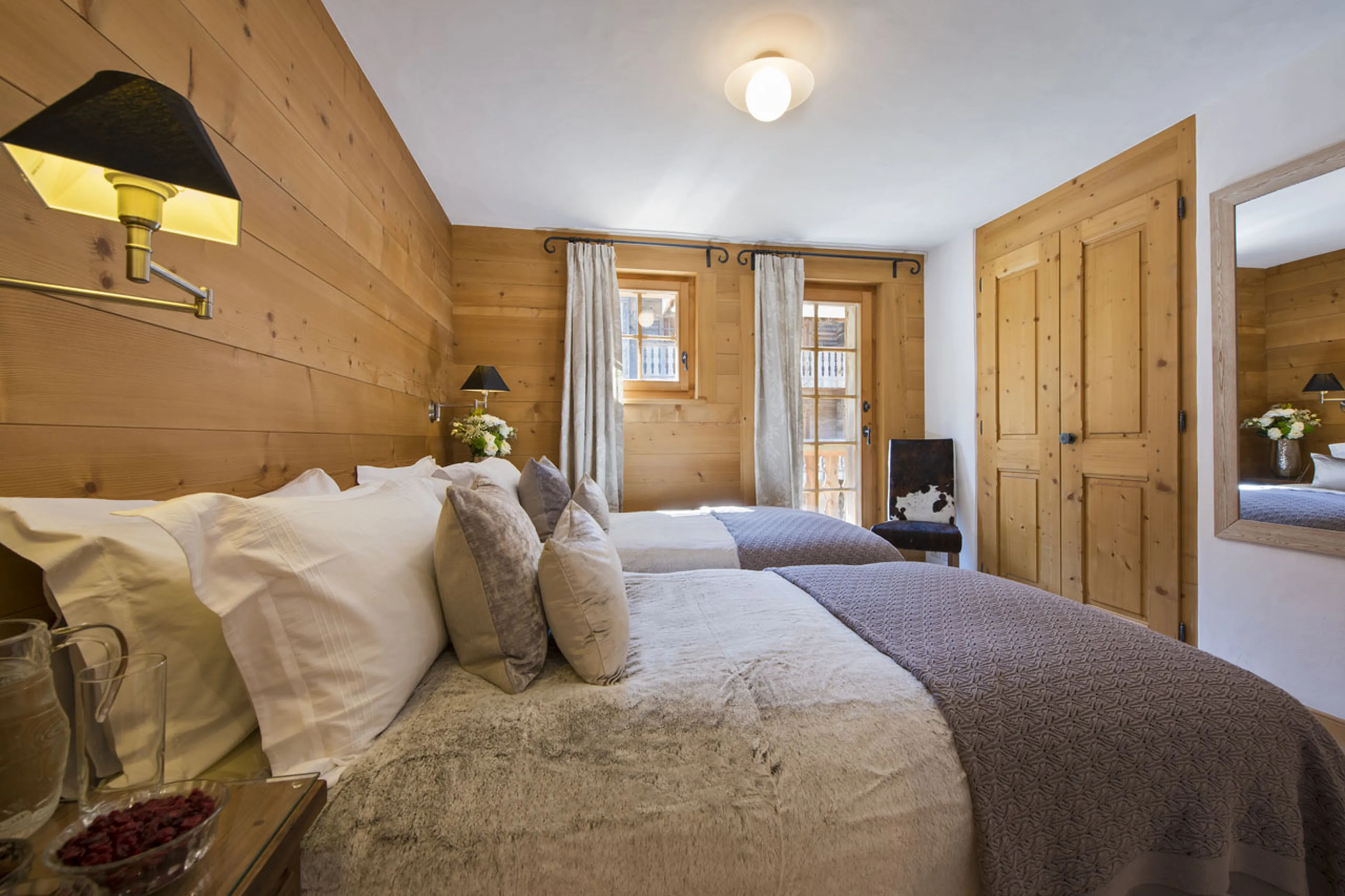 Twin beds at Apartment Max in Verbier