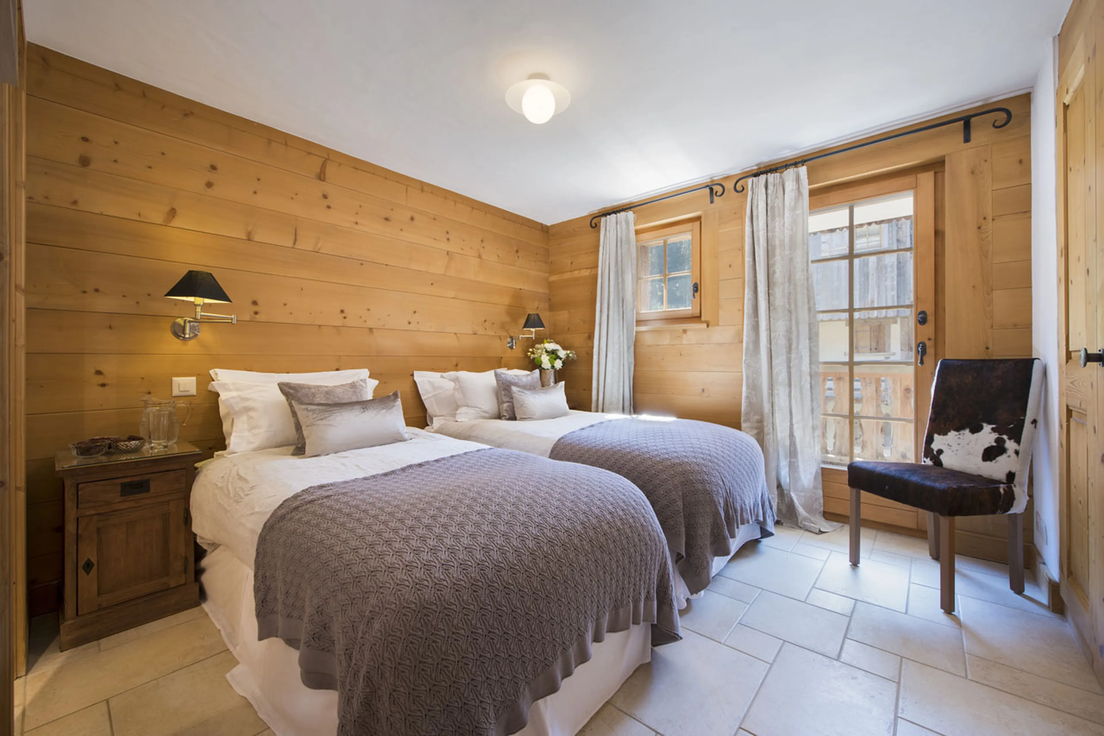 Twin bedroom at Apartment Max in Verbier