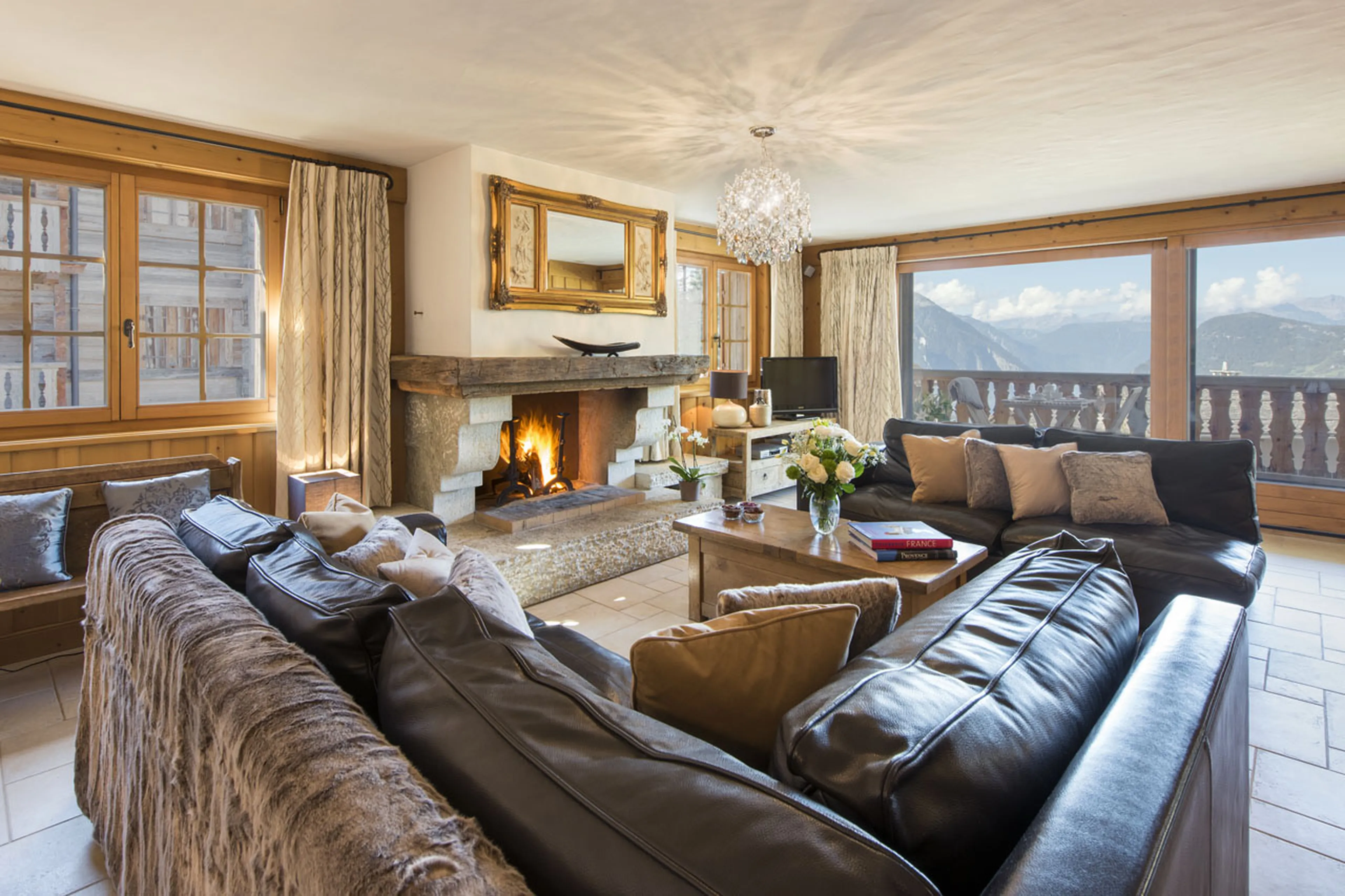 Open-plan living area at Apartment Max in Verbier