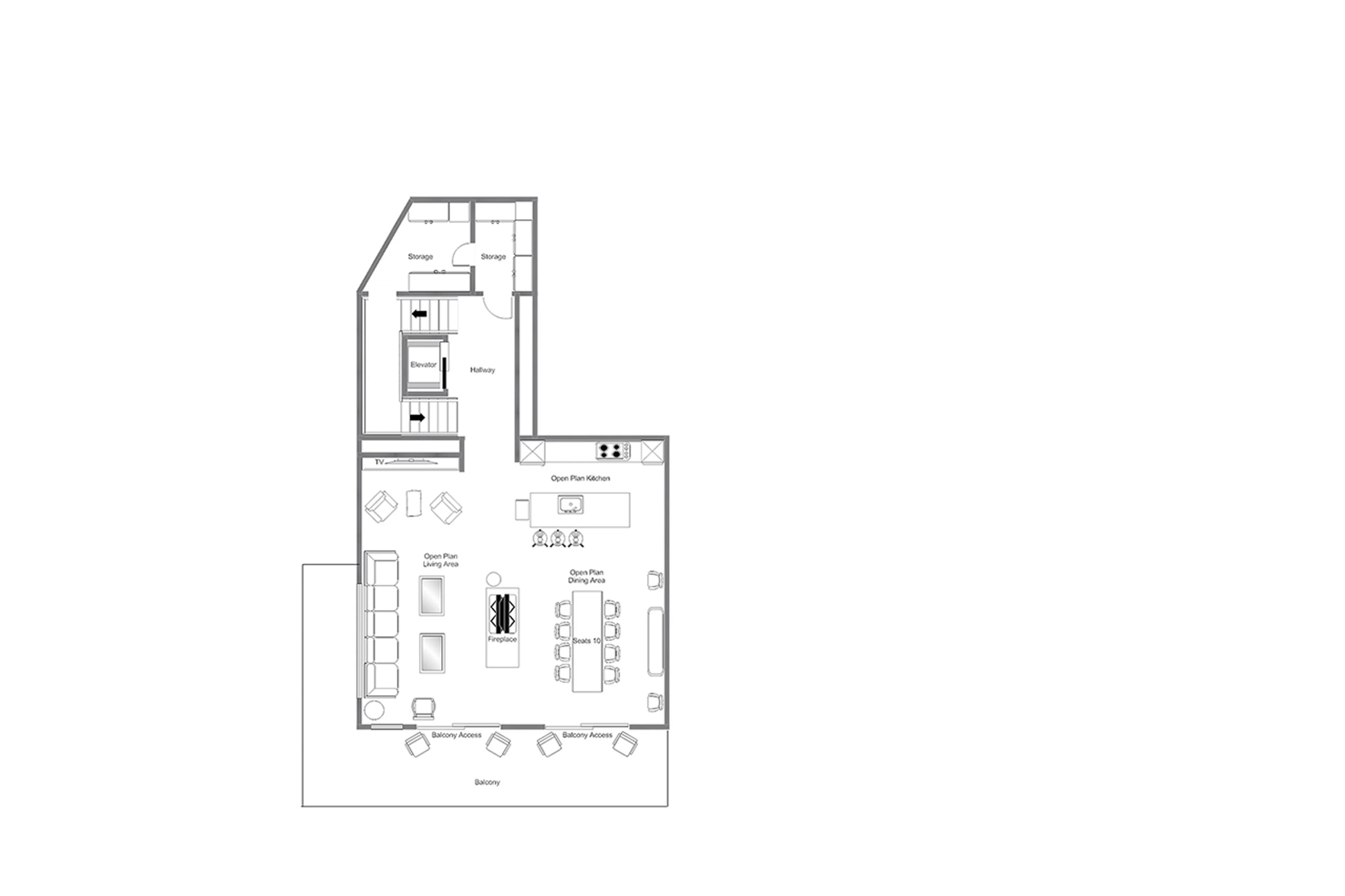 Floor plan of third floor in Chalet Mckinley in Zermatt
